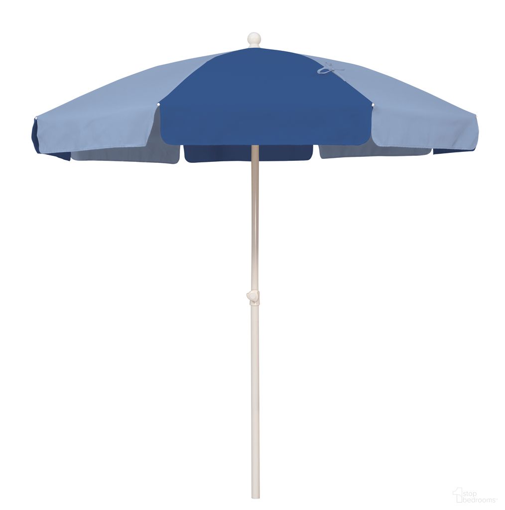 Tahiti 6.5' Beach Umbrella with Fiberglass Ribs In Ocean Blue and Ice Blue