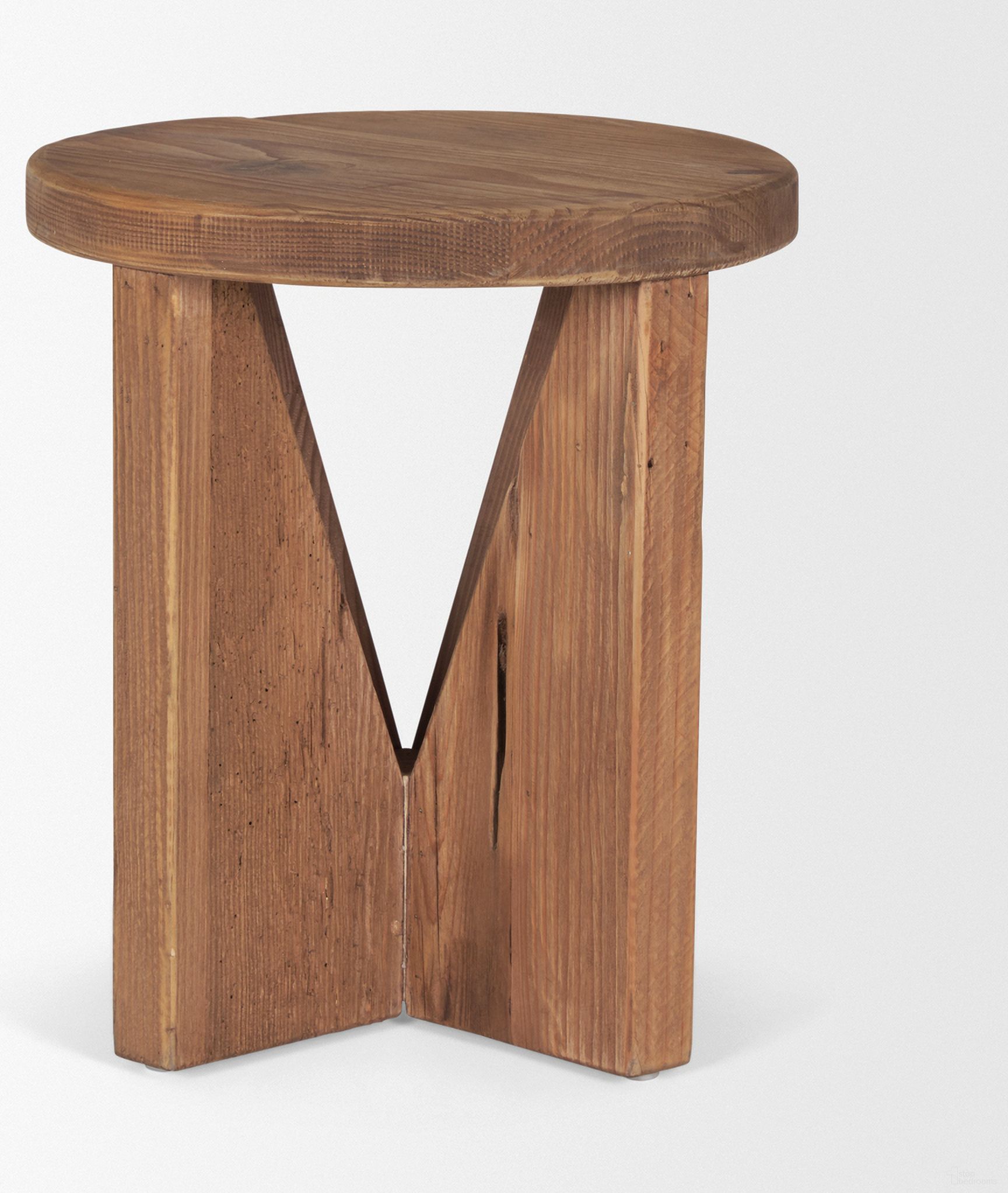 The appearance of Tahlia Round Wood with Angled Legs Stool In Brown designed by Mercana in the modern / contemporary interior design. This brown piece of furniture  was selected by 1StopBedrooms from Tahlia Collection to add a touch of cosiness and style into your home. Sku: 70887. Material: Solid Wood.