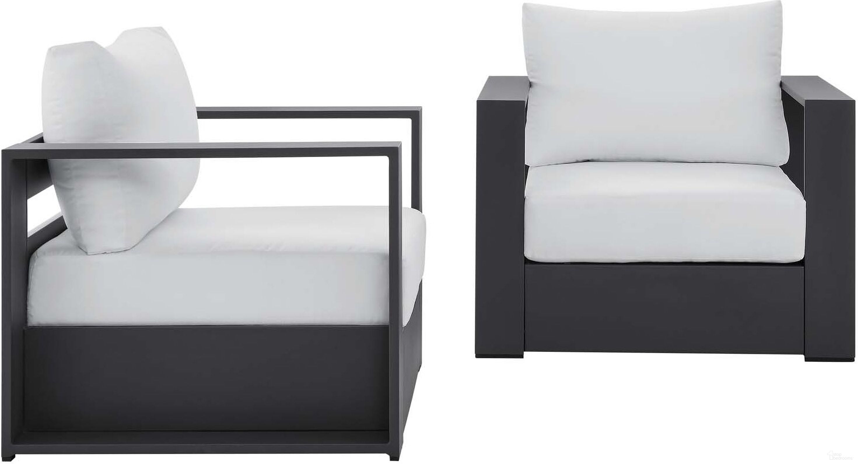 The appearance of Tahoe Outdoor Patio Powder-Coated Aluminum 2-Piece Armchair Set In Grey designed by Modway in the modern / contemporary interior design. This grey piece of furniture was selected by 1StopBedrooms from Tahoe Collection to add a touch of cosiness and style into your home. Sku: EEI-5675-GRY-WHI;EEI-5675-GRY-WHI. Material: Aluminium.