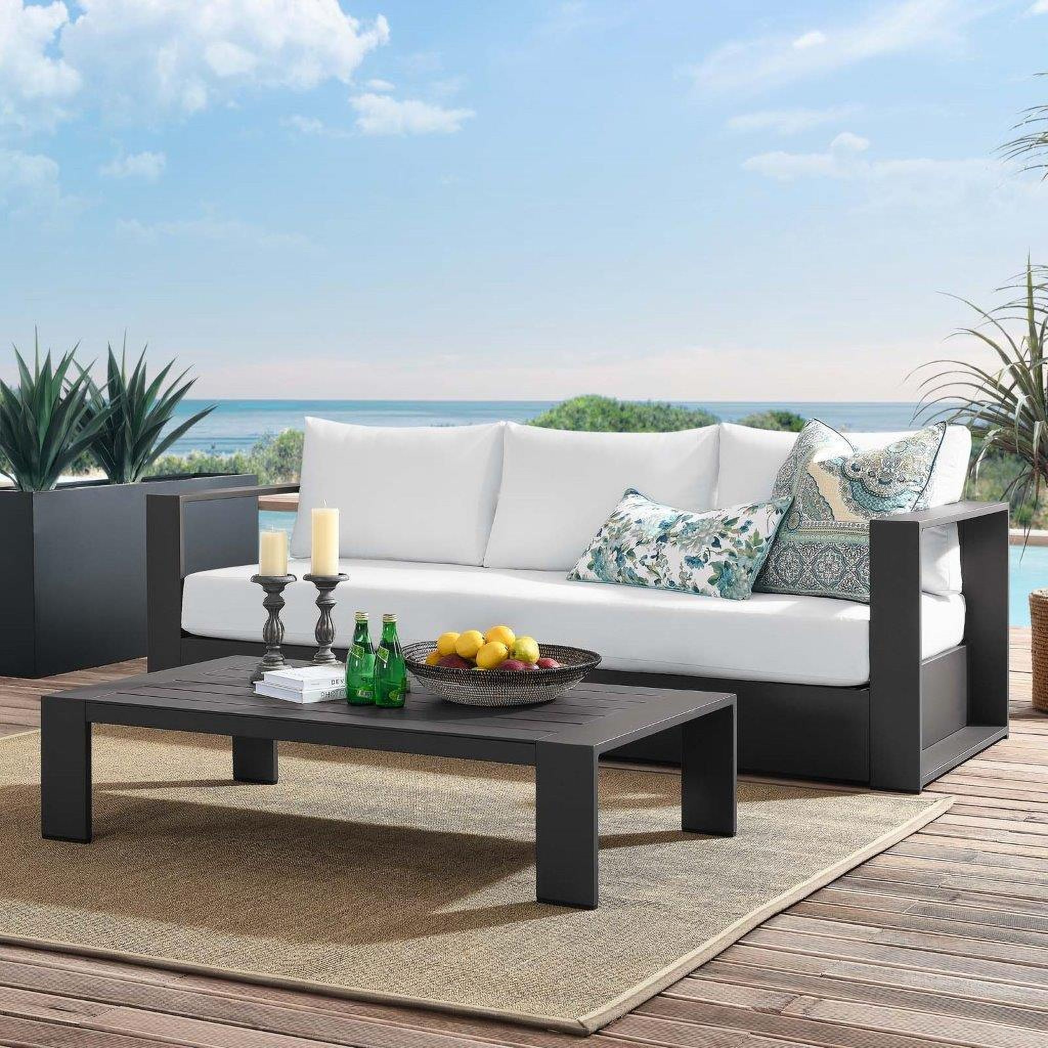 The appearance of Tahoe Outdoor Patio Powder-Coated Aluminum 2-Piece Set In Grey designed by Modway in the modern / contemporary interior design. This grey piece of furniture was selected by 1StopBedrooms from Tahoe Collection to add a touch of cosiness and style into your home. Sku: EEI-5676-GRY-WHI;EEI-5677-GRY. Material: Foam.