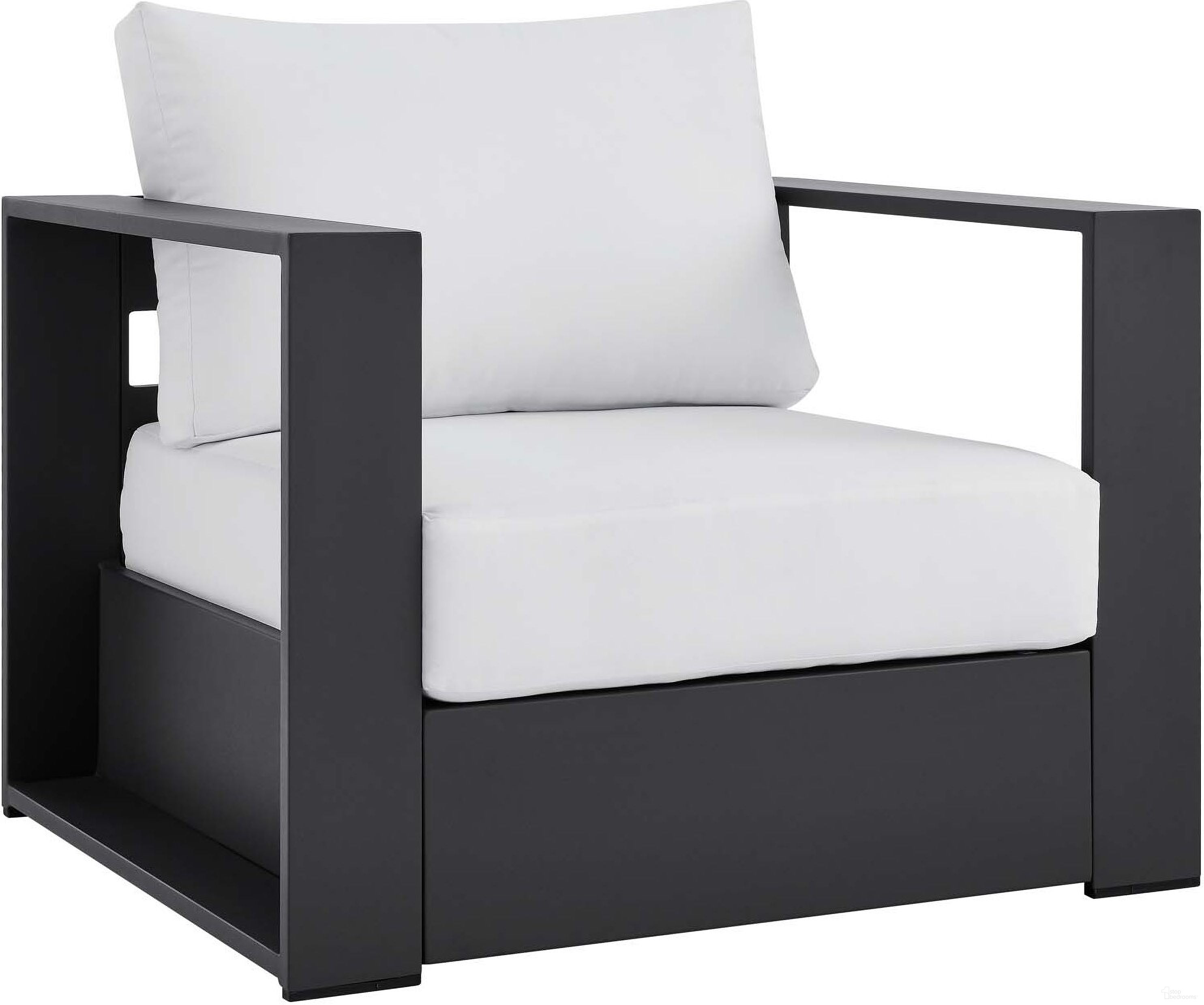The appearance of Tahoe Outdoor Patio Powder-Coated Aluminum Arm Chair In White And Grey designed by Modway in the modern / contemporary interior design. This white and grey piece of furniture was selected by 1StopBedrooms from Tahoe Collection to add a touch of cosiness and style into your home. Sku: EEI-5675-GRY-WHI. Material: Fabric.