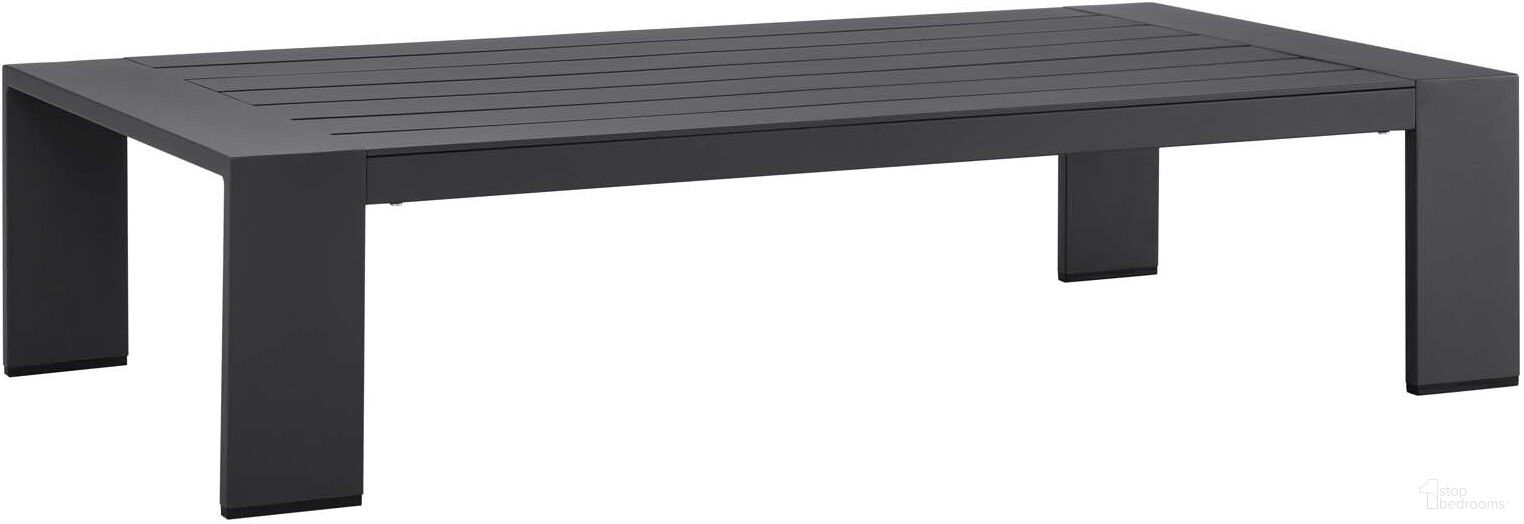 The appearance of Tahoe Outdoor Patio Powder-Coated Aluminum Coffee Table In Gray designed by Modway in the modern / contemporary interior design. This gray piece of furniture  was selected by 1StopBedrooms from Tahoe Collection to add a touch of cosiness and style into your home. Sku: EEI-5677-GRY. Material: Aluminum.