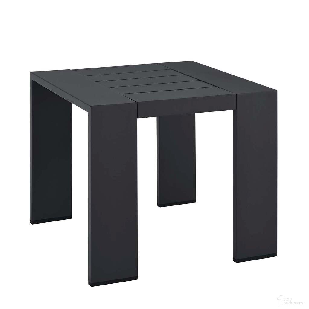 The appearance of Tahoe Outdoor Patio Powder Coated Aluminum End Table In Gray designed by Modway in the modern / contemporary interior design. This gray piece of furniture was selected by 1StopBedrooms from Tahoe Collection to add a touch of cosiness and style into your home. Sku: EEI-6635-GRY. Table Top Shape: Square. Material: Wood.