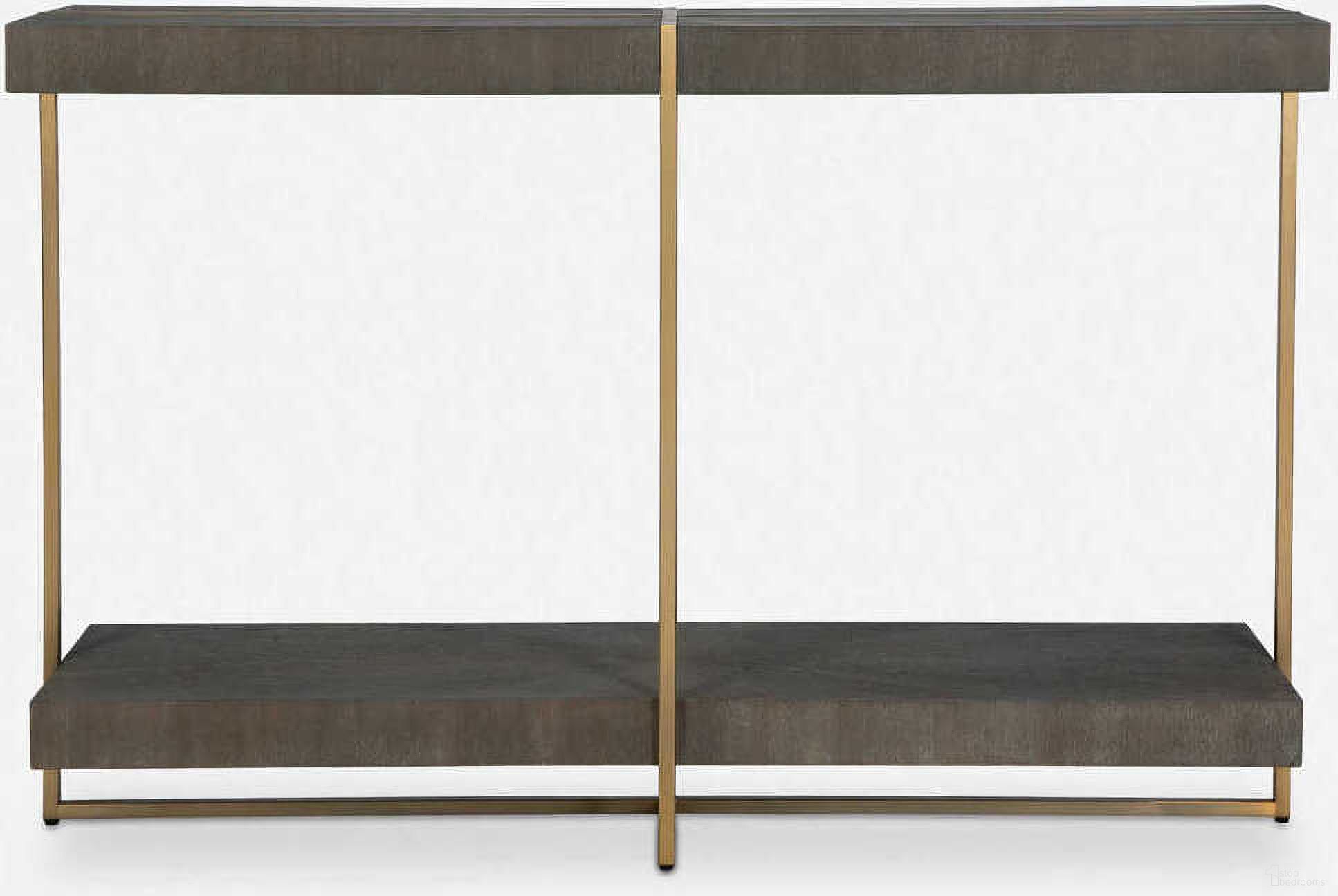 The appearance of Taja Modern Brass and Wood Console Table In Brown and Gold designed by Uttermost in the modern / contemporary interior design. This brown and gold piece of furniture was selected by 1StopBedrooms from Taja Collection to add a touch of cosiness and style into your home. Sku: 22972. Material: MDF.