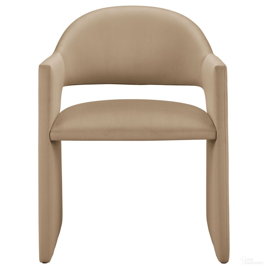 The appearance of Talia Performance Velvet Dining Armchair In Taupe designed by Modway in the modern / contemporary interior design. This taupe piece of furniture was selected by 1StopBedrooms from Talia Collection to add a touch of cosiness and style into your home. Sku: EEI-7081-TAU. Material: Velvet. Chair Type: Arm Chair.