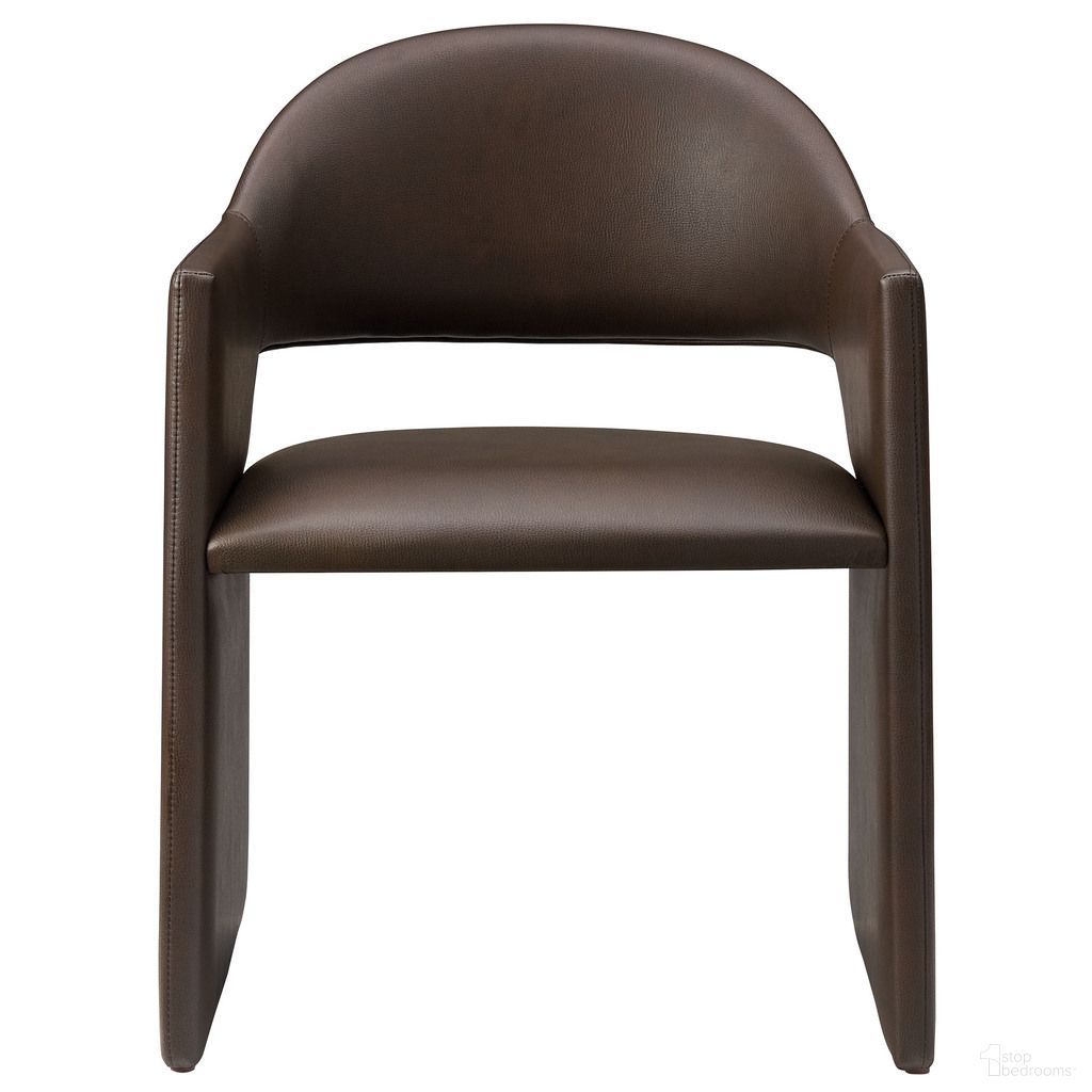 The appearance of Talia Vegan Leather Dining Armchair In Espresso designed by Modway in the modern / contemporary interior design. This espresso piece of furniture was selected by 1StopBedrooms from Talia Collection to add a touch of cosiness and style into your home. Sku: EEI-7442-ESP. Chair Type: Arm Chair. Material: Vegan Leather.
