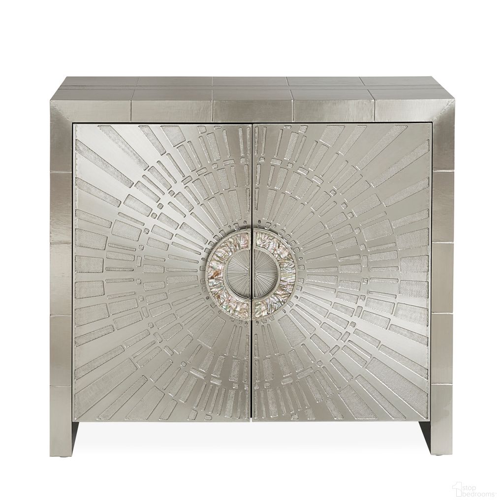 The appearance of Talitha Cabinet In Nickel designed by Jonathan Adler in the modern / contemporary interior design. This nickel piece of furniture  was selected by 1StopBedrooms from Talitha Collection to add a touch of cosiness and style into your home. Sku: 22517. Material: Metal.