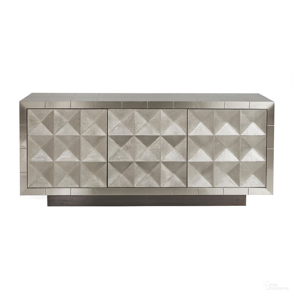 The appearance of Talitha Credenza In Nickel designed by Jonathan Adler in the modern / contemporary interior design. This nickel piece of furniture was selected by 1StopBedrooms from Talitha Collection to add a touch of cosiness and style into your home. Sku: 18806. Material: Metal.