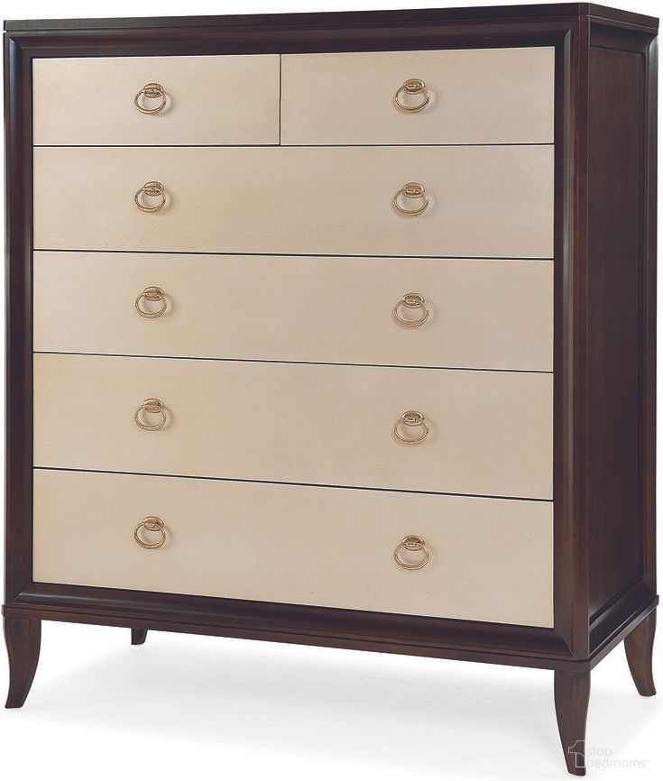 The appearance of Tall Drawer Chest In Tribeca and Cream designed by Century Furniture in the transitional interior design. This tribeca and cream piece of furniture was selected by 1StopBedrooms from Tribeca Collection to add a touch of cosiness and style into your home. Sku: 33C-203. Material: Maple.