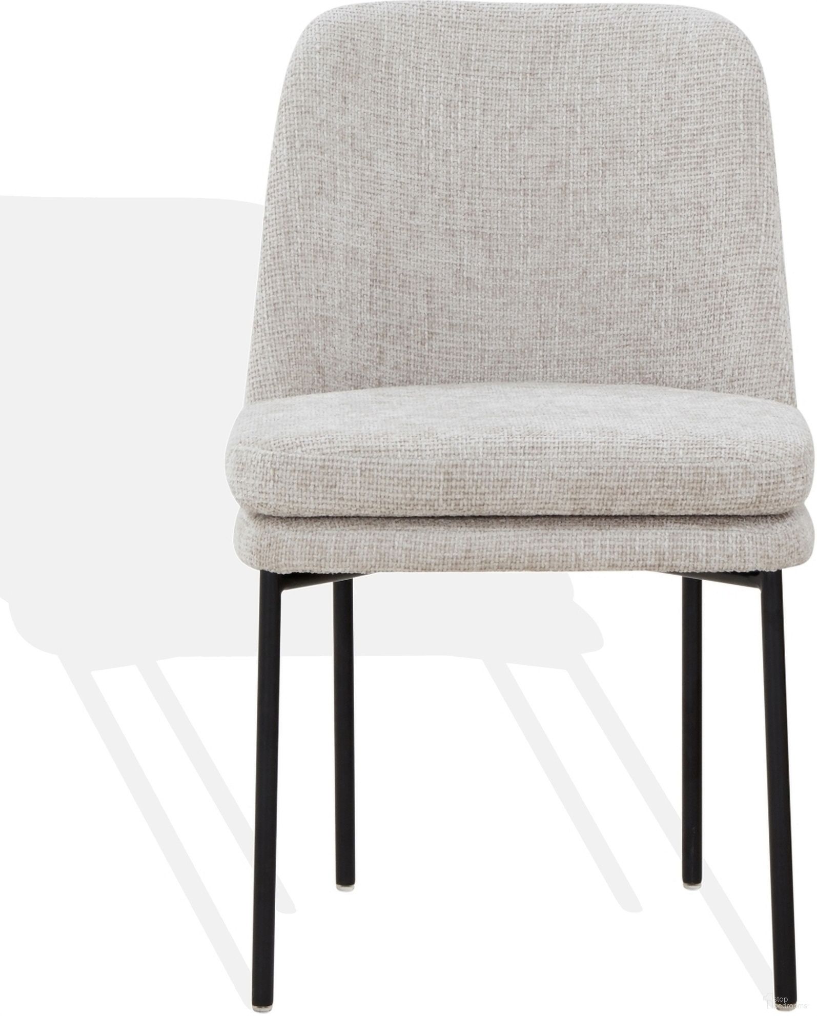 Tamarie Chenille Dining Chair In Light Grey and Black