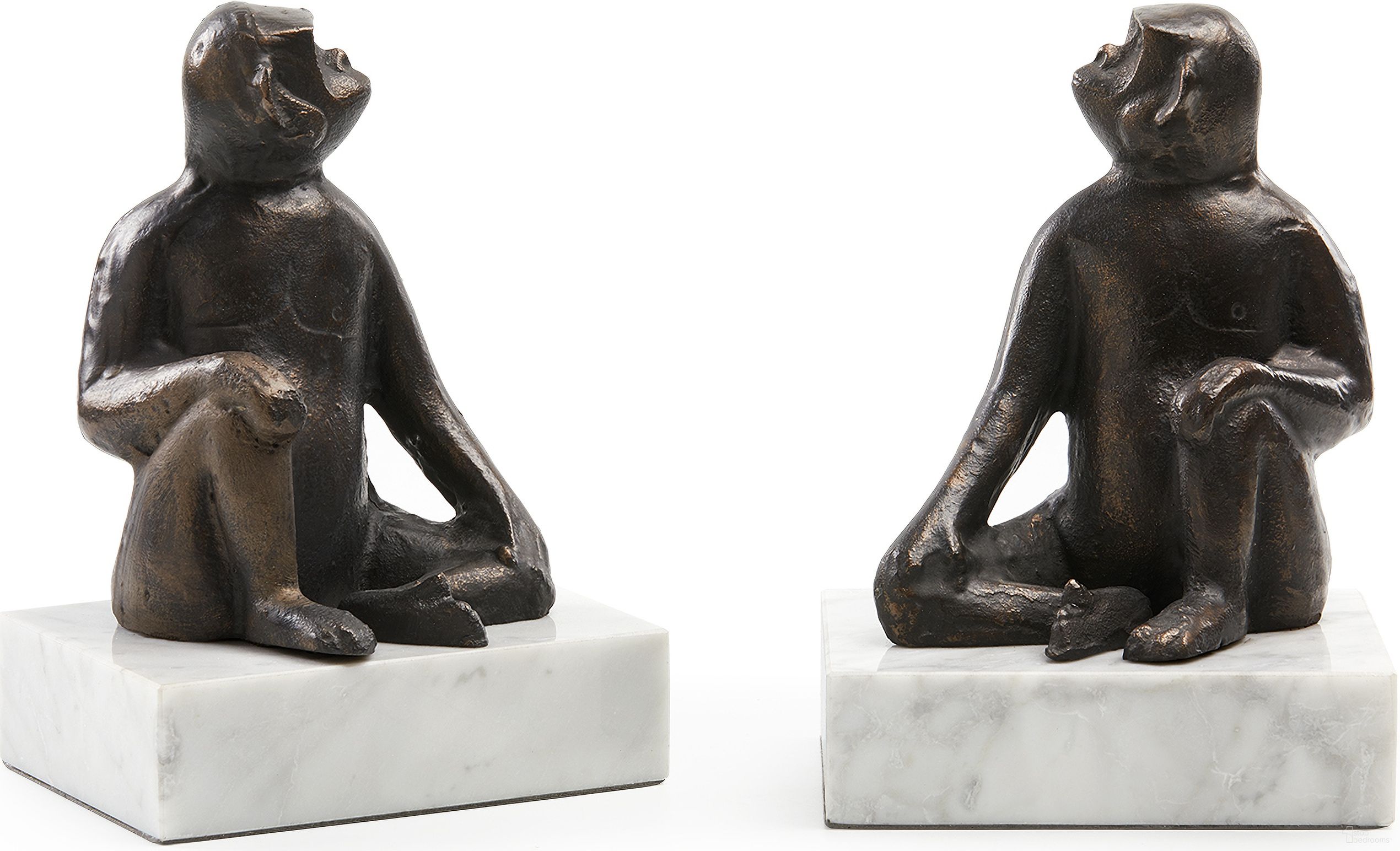 Tamarin Bookends Set of 2 In Bronze