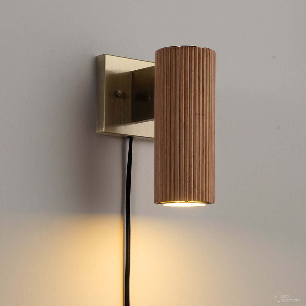 The appearance of Tambo Plug-in Wall Sconce In Natural Ash and Weathered Brass designed by Nova Of California in the transitional interior design. This natural ash/weathered brass piece of furniture was selected by 1StopBedrooms from Tambo Collection to add a touch of cosiness and style into your home. Sku: 3010832LW. Material: Wood.