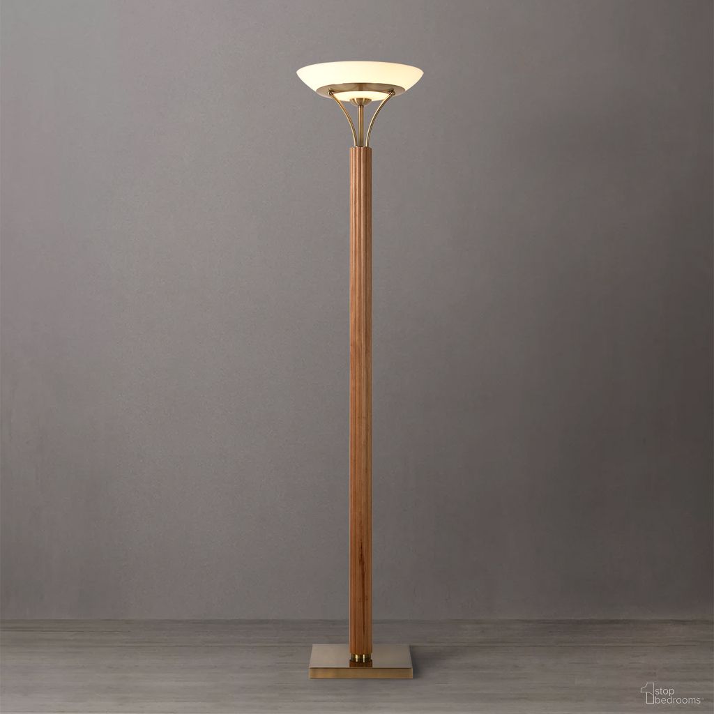 The appearance of Tambo Torchiere Floor Lamp In Natural Ash and Weathered Brass designed by Nova Of California in the transitional interior design. This natural ash/weathered brass piece of furniture was selected by 1StopBedrooms from Tambo Collection to add a touch of cosiness and style into your home. Sku: 1510832LW. Material: Wood.