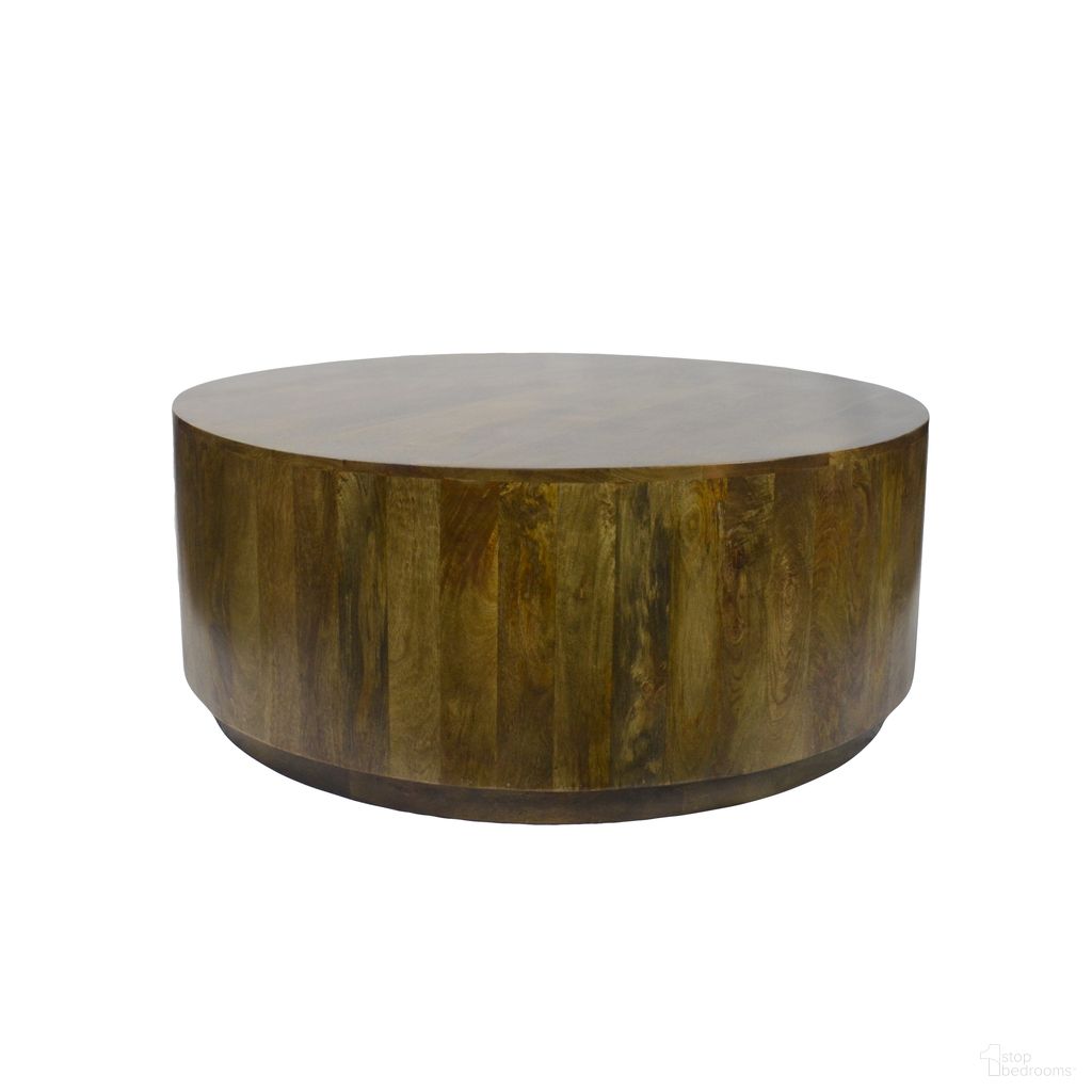 Tamia 42 Inch Round Wooden Coffee Table In Elm