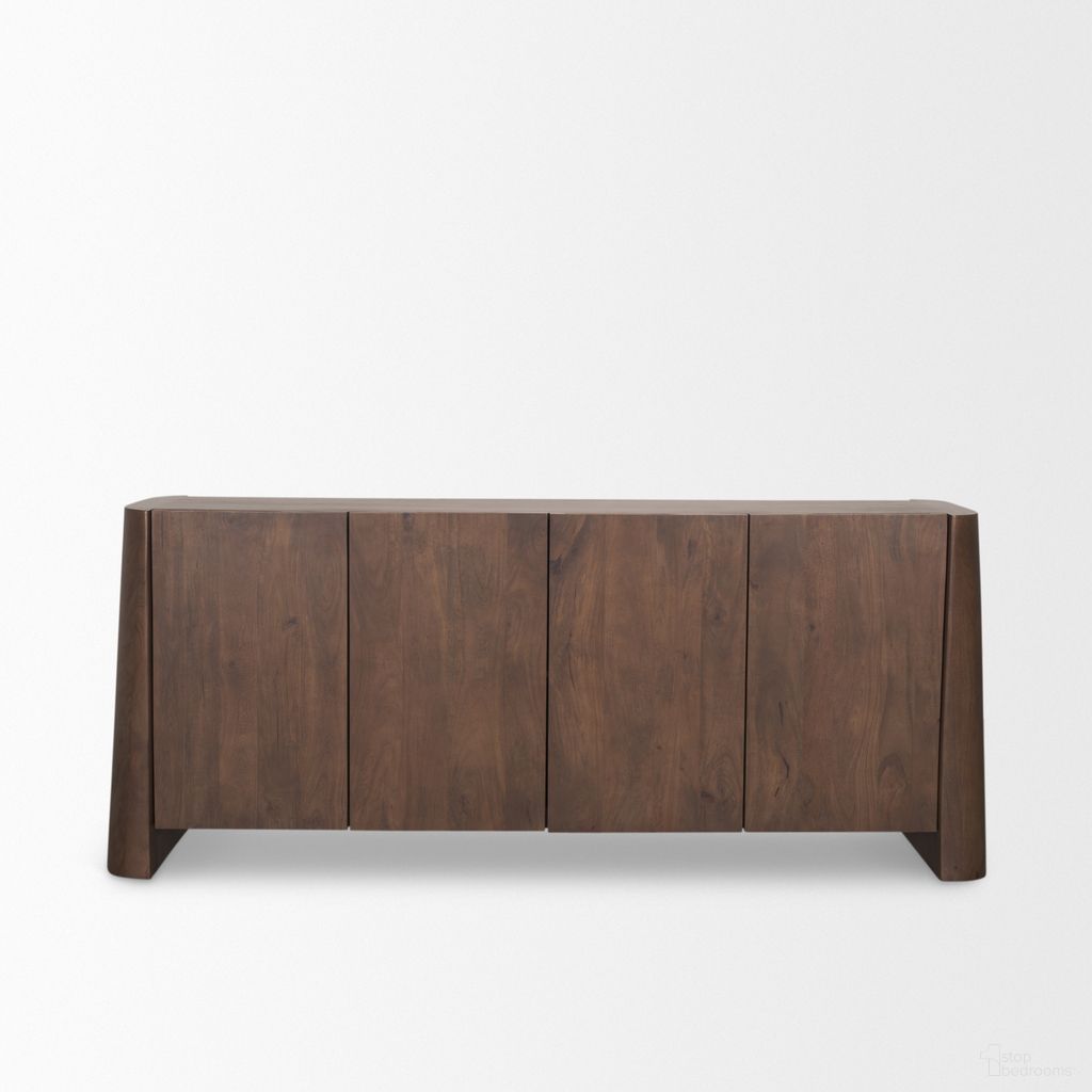 The appearance of Tammar Wood 4-Door Sideboard In Brown designed by Mercana in the modern / contemporary interior design. This brown piece of furniture was selected by 1StopBedrooms from Tammar Collection to add a touch of cosiness and style into your home. Sku: 70844. Material: Solid Wood.