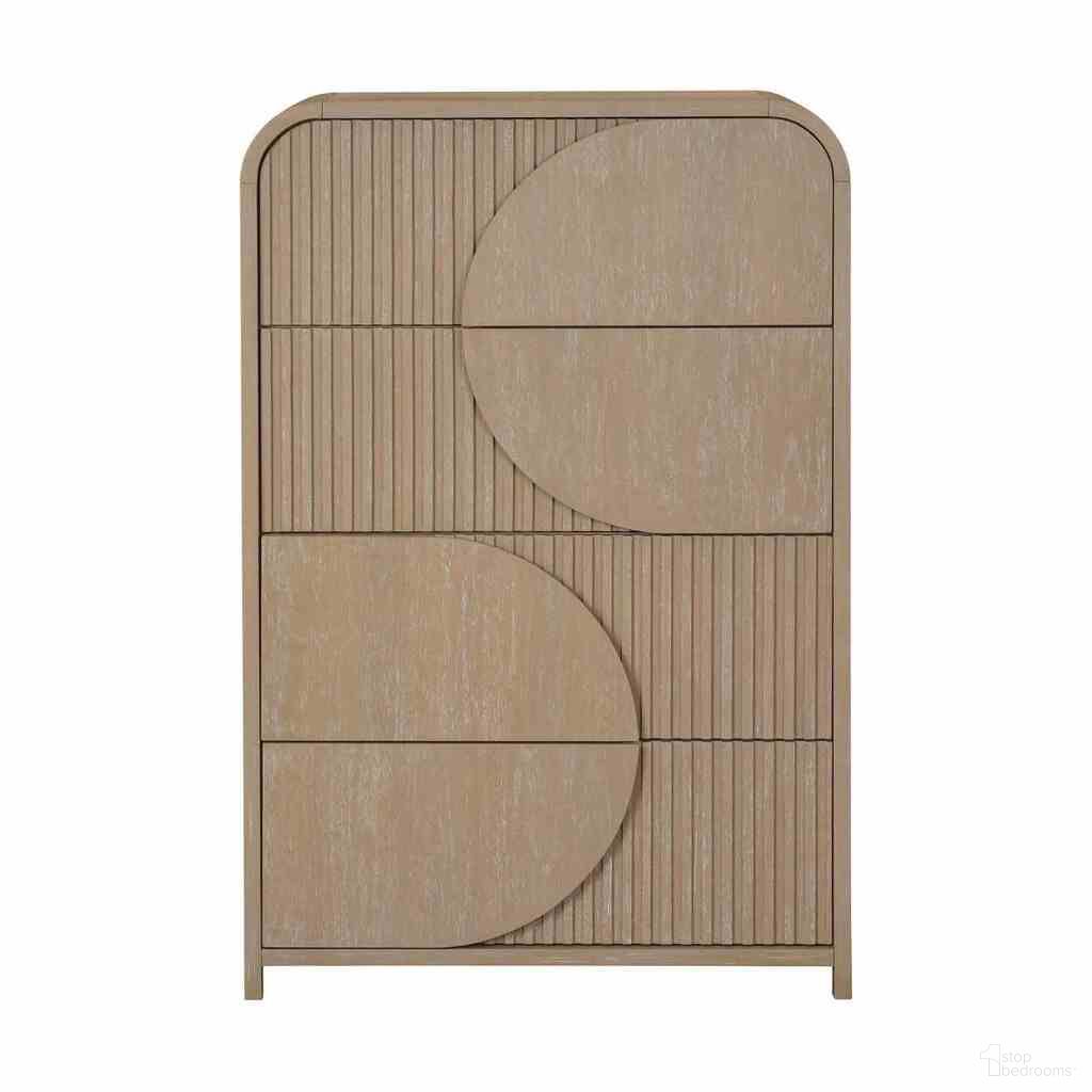 The appearance of Tangentry 4 Drawer Chest In Natural designed by Furniture of America in the modern / contemporary interior design. This natural piece of furniture  was selected by 1StopBedrooms from Tangentry Collection to add a touch of cosiness and style into your home. Sku: FM73001NT-C. Material: Solid Rubberwood.