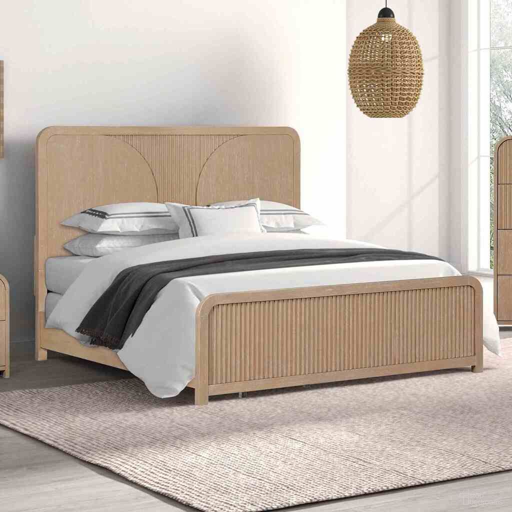 The appearance of Tangentry Eastern King Bed In Natural designed by Furniture of America in the modern / contemporary interior design. This natural piece of furniture  was selected by 1StopBedrooms from Tangentry Collection to add a touch of cosiness and style into your home. Sku: FM73001NT-K-FB;FM73001NT-K-HB;FM73001NT-R. Bed Type: Panel Bed. Bed Size: King. Material: Solid Rubberwood.