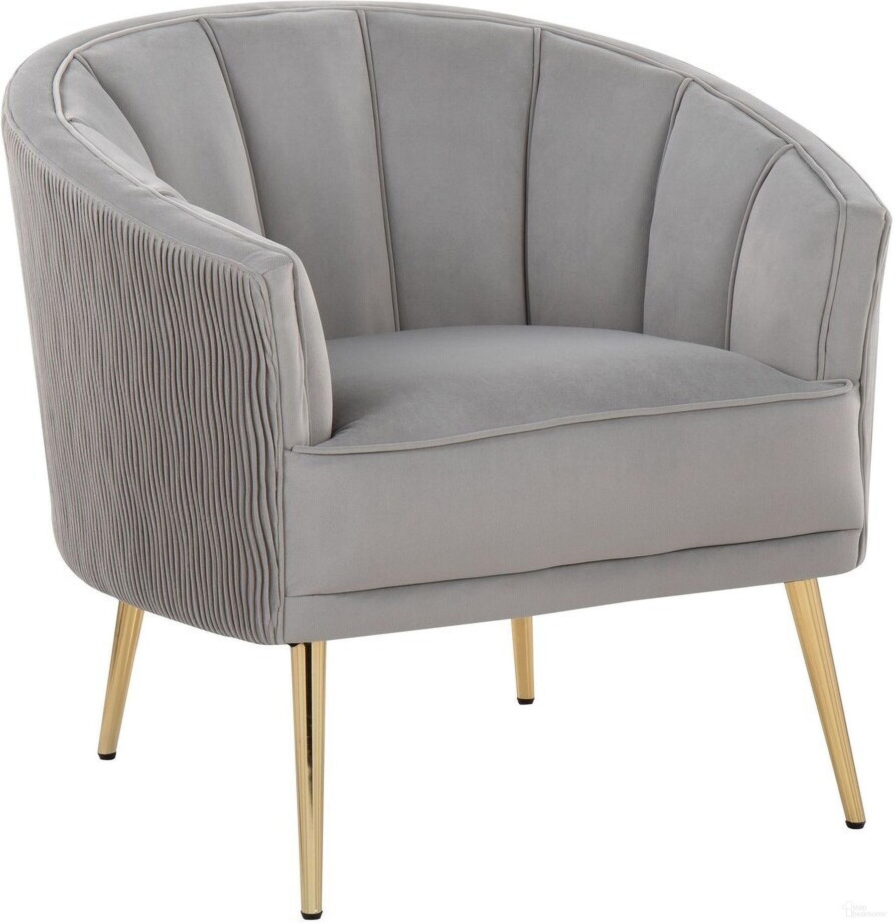 The appearance of Tania Pleated Waves Accent Chair In Gold and Silver designed by Lumisource in the modern / contemporary interior design. This gold and silver piece of furniture  was selected by 1StopBedrooms from Tania Collection to add a touch of cosiness and style into your home. Sku: CHR-TANIAPLTWV AUVSV. Material: Wood.