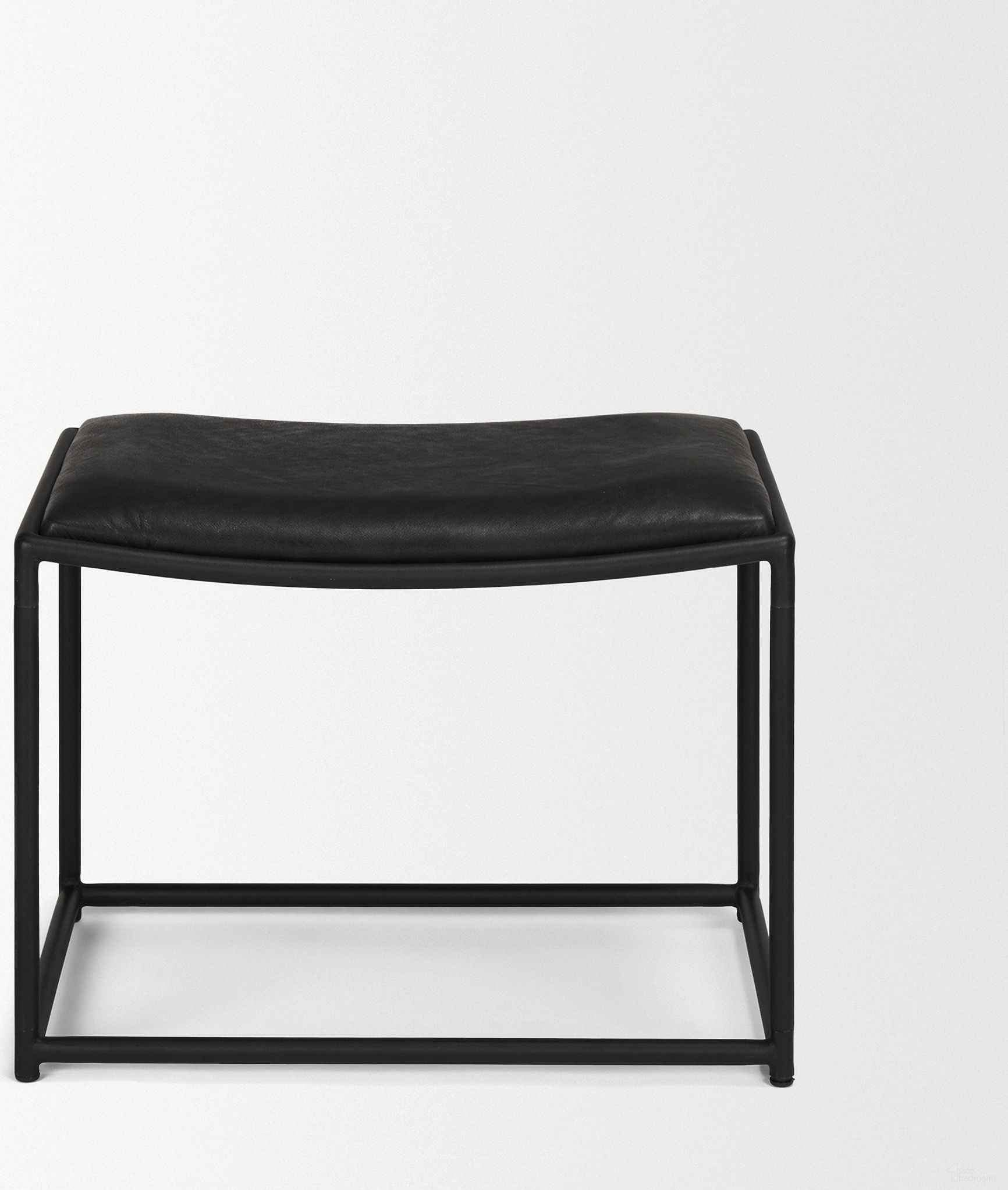 The appearance of Taniel Leather And Metal Stool In Black designed by Mercana in the transitional interior design. This black piece of furniture was selected by 1StopBedrooms from Taniel Collection to add a touch of cosiness and style into your home. Sku: 70823. Material: Leather.