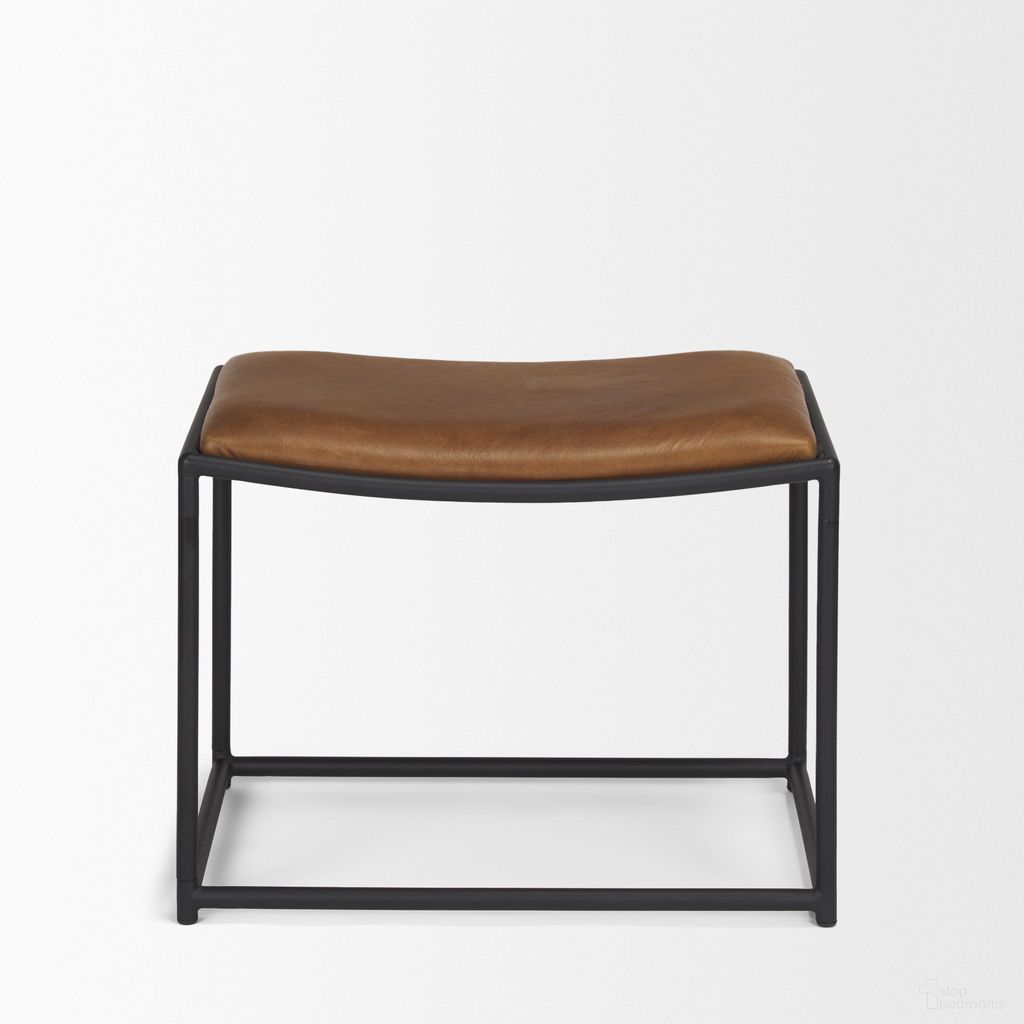 The appearance of Taniel Leather And Metal Stool In Brown designed by Mercana in the transitional interior design. This brown piece of furniture was selected by 1StopBedrooms from Taniel Collection to add a touch of cosiness and style into your home. Sku: 70819. Material: Leather.