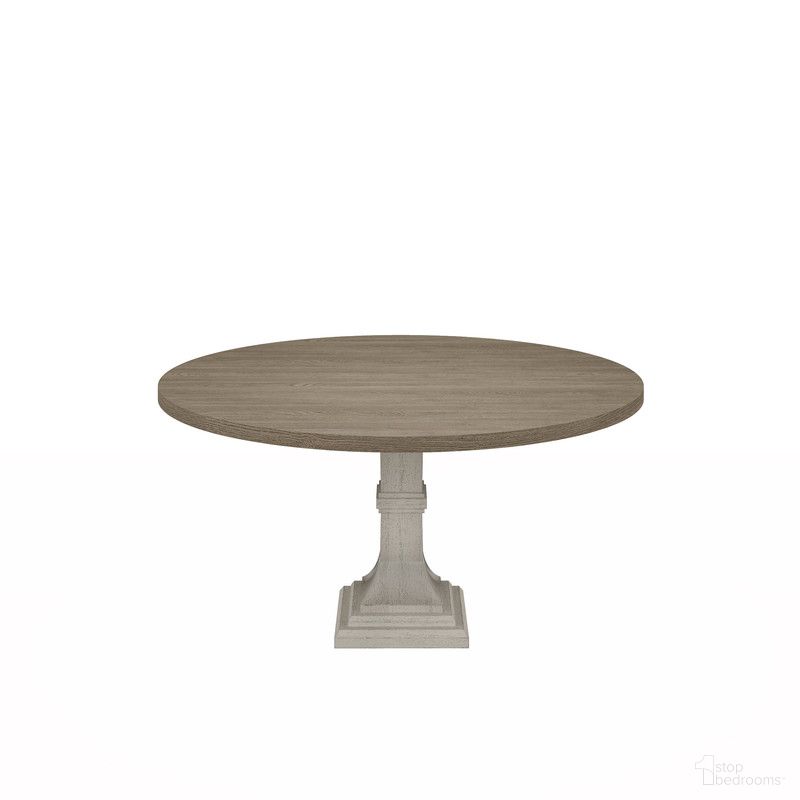The appearance of Tannen 59 Inch Round Dining Table In White and Gray designed by Lilola Home in the modern / contemporary interior design. This white and gray piece of furniture  was selected by 1StopBedrooms from Tannen Collection to add a touch of cosiness and style into your home. Sku: 30040-TOP;30040-BASE. Table Base Style: Pedestal. Table Top Shape: Round. Material: MDF. Size: 59".