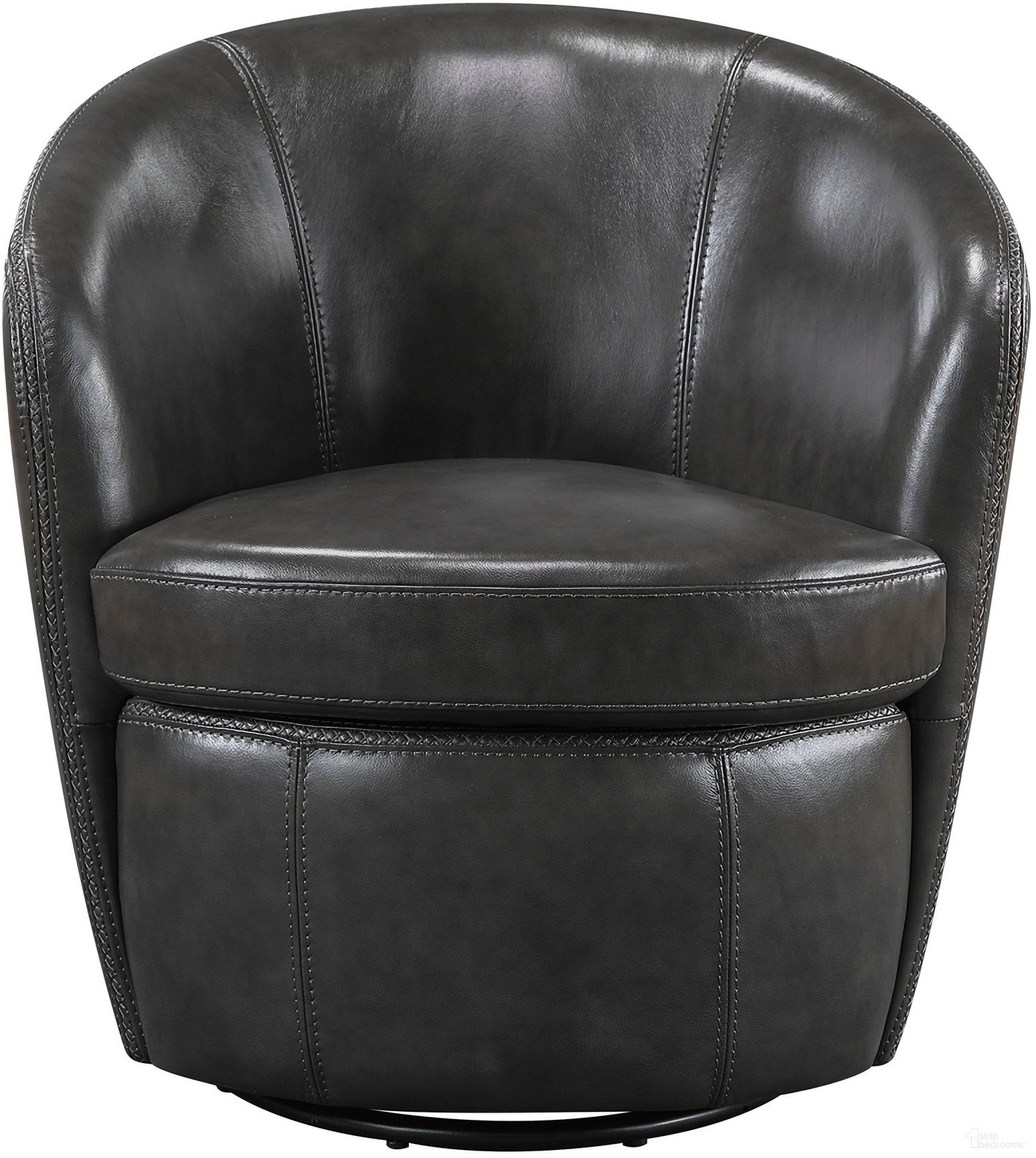 The appearance of Tanner Swivel Chair In Gray designed by Homelegance in the modern / contemporary interior design. This gray piece of furniture  was selected by 1StopBedrooms from Tanner Collection to add a touch of cosiness and style into your home. Sku: 9276-137SW. Material: Leather.
