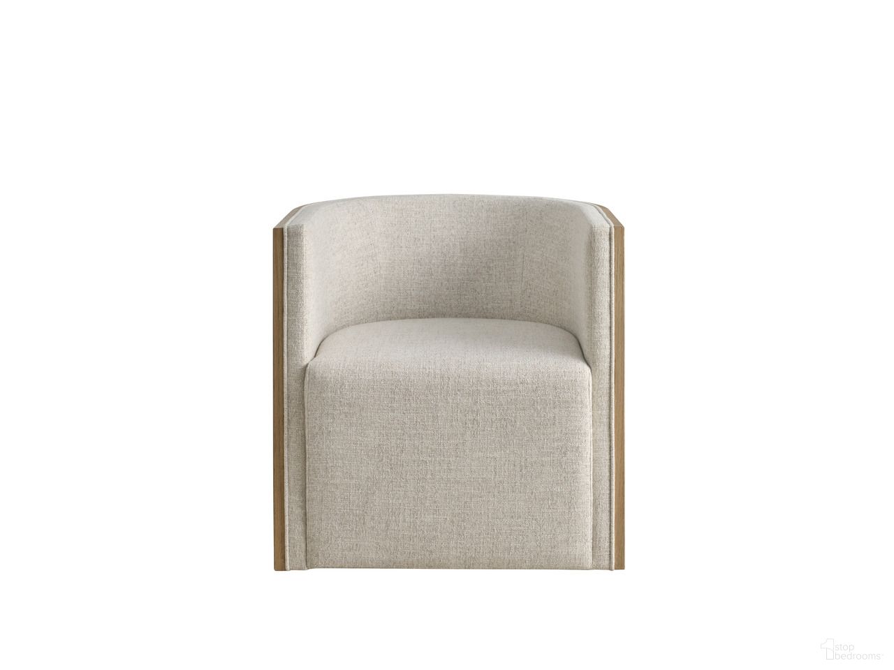 The appearance of Tanner Swivel Chair In White Oak designed by Universal in the modern / contemporary interior design. This white oak piece of furniture was selected by 1StopBedrooms from Avaline Collection to add a touch of cosiness and style into your home. Sku: U411503-1766-1. Material: Polyester.
