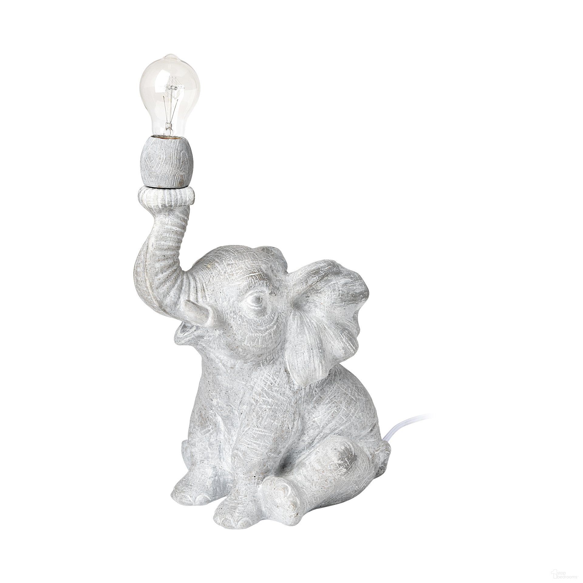 Tantor 15.9 Inch Resin Elephant Calf Table Lamp In Gray