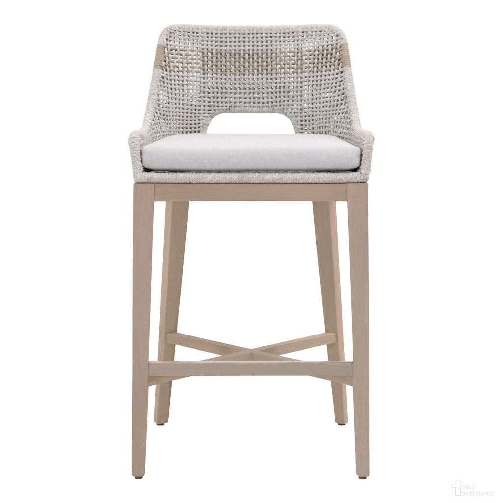 The appearance of Tapestry Outdoor Barstool In Taupe White and Washed Ever Teak designed by Essentials For Living in the transitional interior design. This taupe/washed ever teak piece of furniture was selected by 1StopBedrooms from Woven Collection to add a touch of cosiness and style into your home. Sku: 6850BS.WTA/PUM/W-ET. Material: Teak Wood.