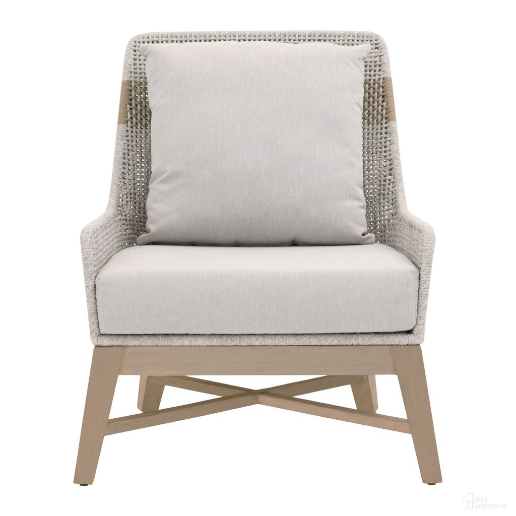 The appearance of Tapestry Outdoor Club Chair In Taupe White and Washed Ever Teak designed by Essentials For Living in the transitional interior design. This taupe/washed ever teak piece of furniture  was selected by 1StopBedrooms from Woven Collection to add a touch of cosiness and style into your home. Sku: 6851.WTA/PUM/W-ET. Material: Teak Wood.