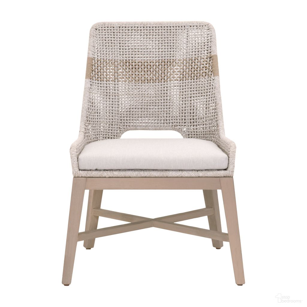 The appearance of Tapestry Outdoor Dining Chair In Taupe White and Washed Ever Teak - Set of 2 designed by Essentials For Living in the transitional interior design. This taupe/washed ever teak piece of furniture  was selected by 1StopBedrooms from Woven Collection to add a touch of cosiness and style into your home. Sku: 6850.WTA/PUM/W-ET. Material: Teak Wood.