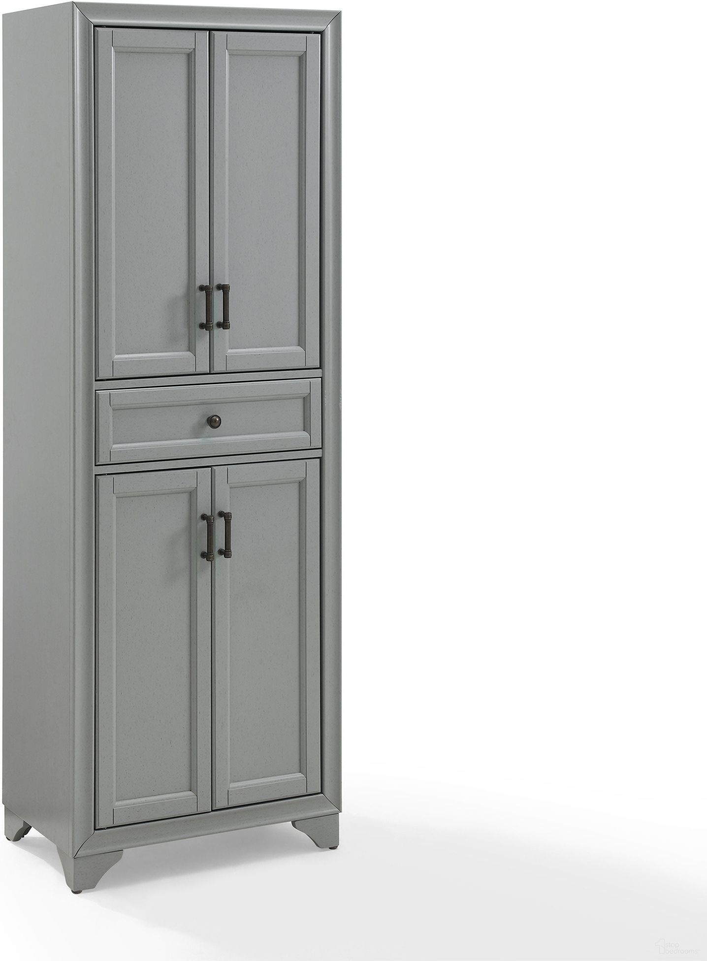 The appearance of Tara Kitchen Storage Pantry In Distressed Gray designed by Crosley Brands in the modern / contemporary interior design. This distressed gray piece of furniture  was selected by 1StopBedrooms from Tara Collection to add a touch of cosiness and style into your home. Sku: CF3111-GY. Material: MDF.