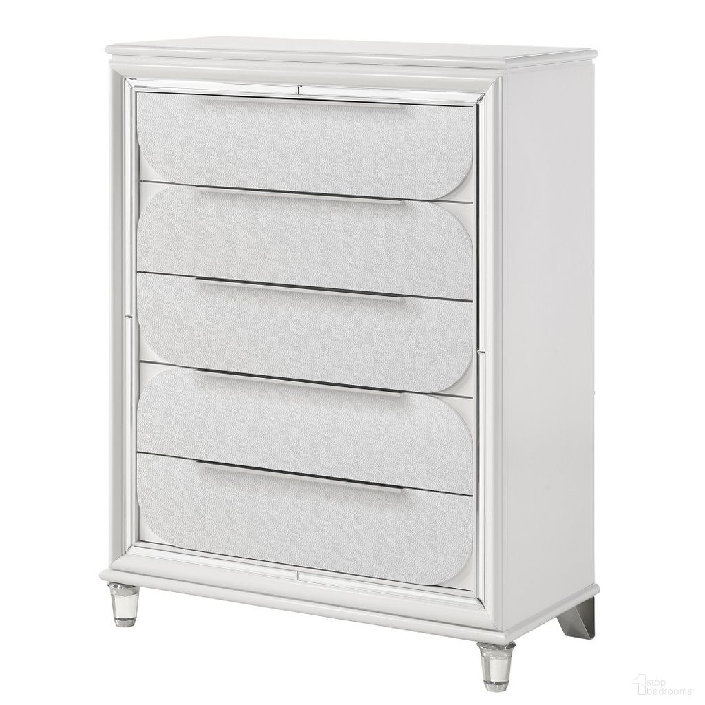 The appearance of Tarian Chest In Pearl White designed by ACME in the modern / contemporary interior design. This pearl white piece of furniture was selected by 1StopBedrooms from Tarian Collection to add a touch of cosiness and style into your home. Sku: BD02321. Material: Wood.