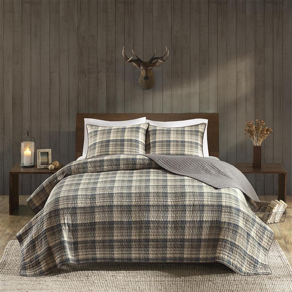 The appearance of Tasha Oversized Quilt Mini Set In Tan designed by Olliix in the cabin / lodge interior design. This tan piece of furniture was selected by 1StopBedrooms from Tasha Collection to add a touch of cosiness and style into your home. Sku: WR14-1788. Bed Size: King. Material: Cotton.