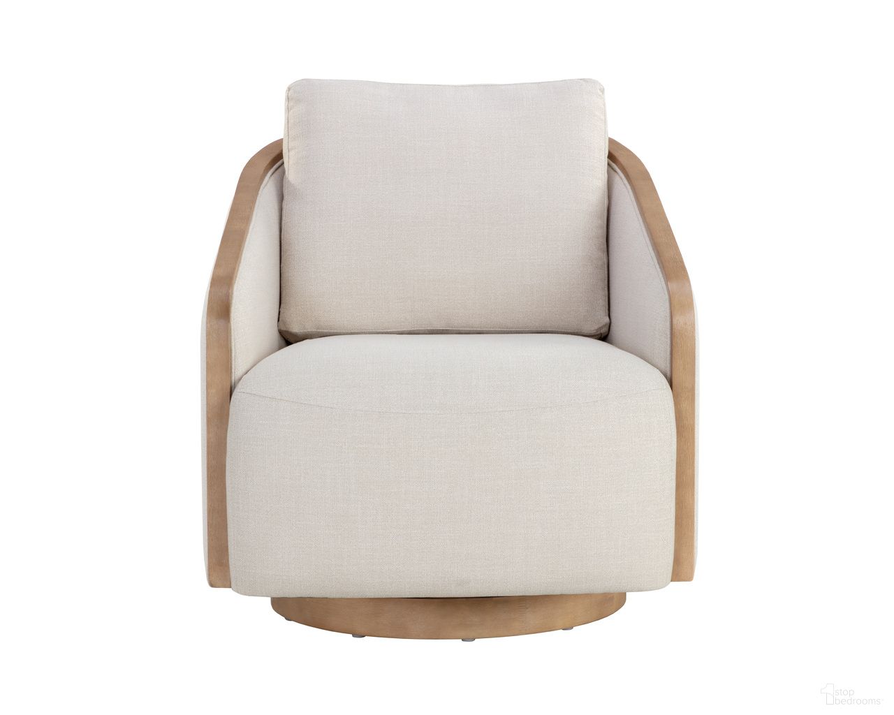 Tasia Swivel Lounge Chair In Effie Linen