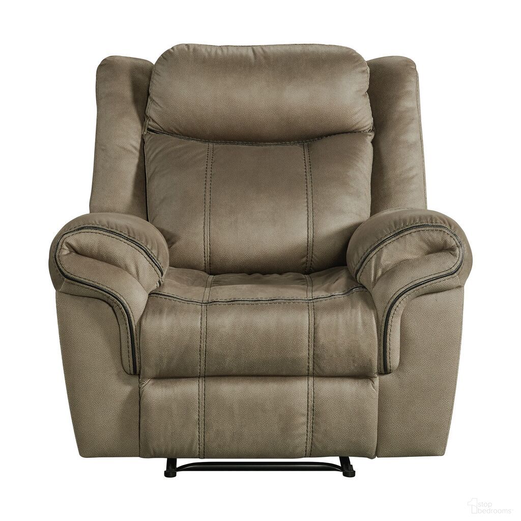 The appearance of Tasso Glider Recliner In Brown designed by Picket House in the traditional interior design. This brown piece of furniture was selected by 1StopBedrooms from Tasso Collection to add a touch of cosiness and style into your home. Sku: 59928-095-2X. Material: Polyester.