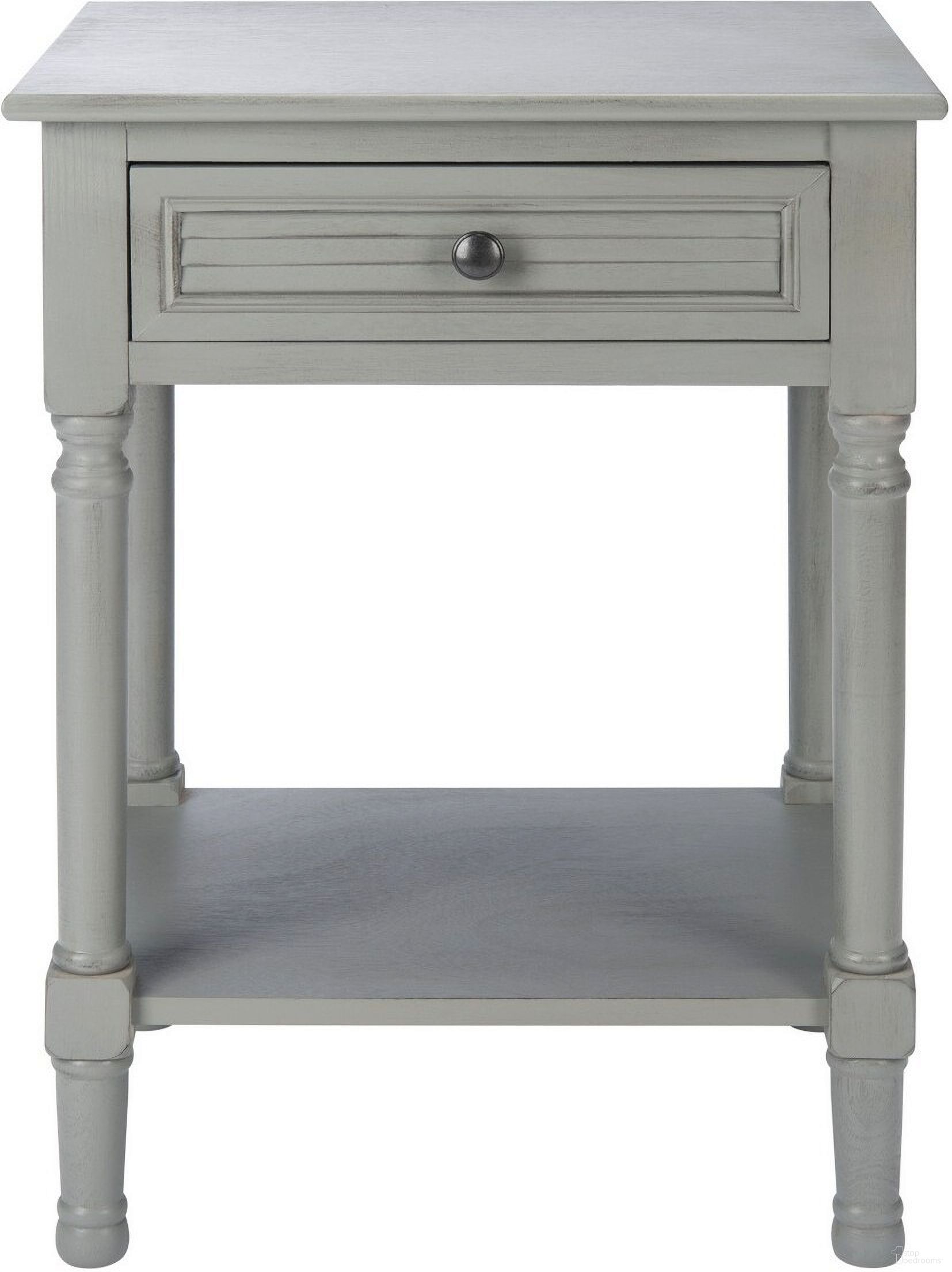 Tate 1 Drawer Accent Table in Distressed Grey