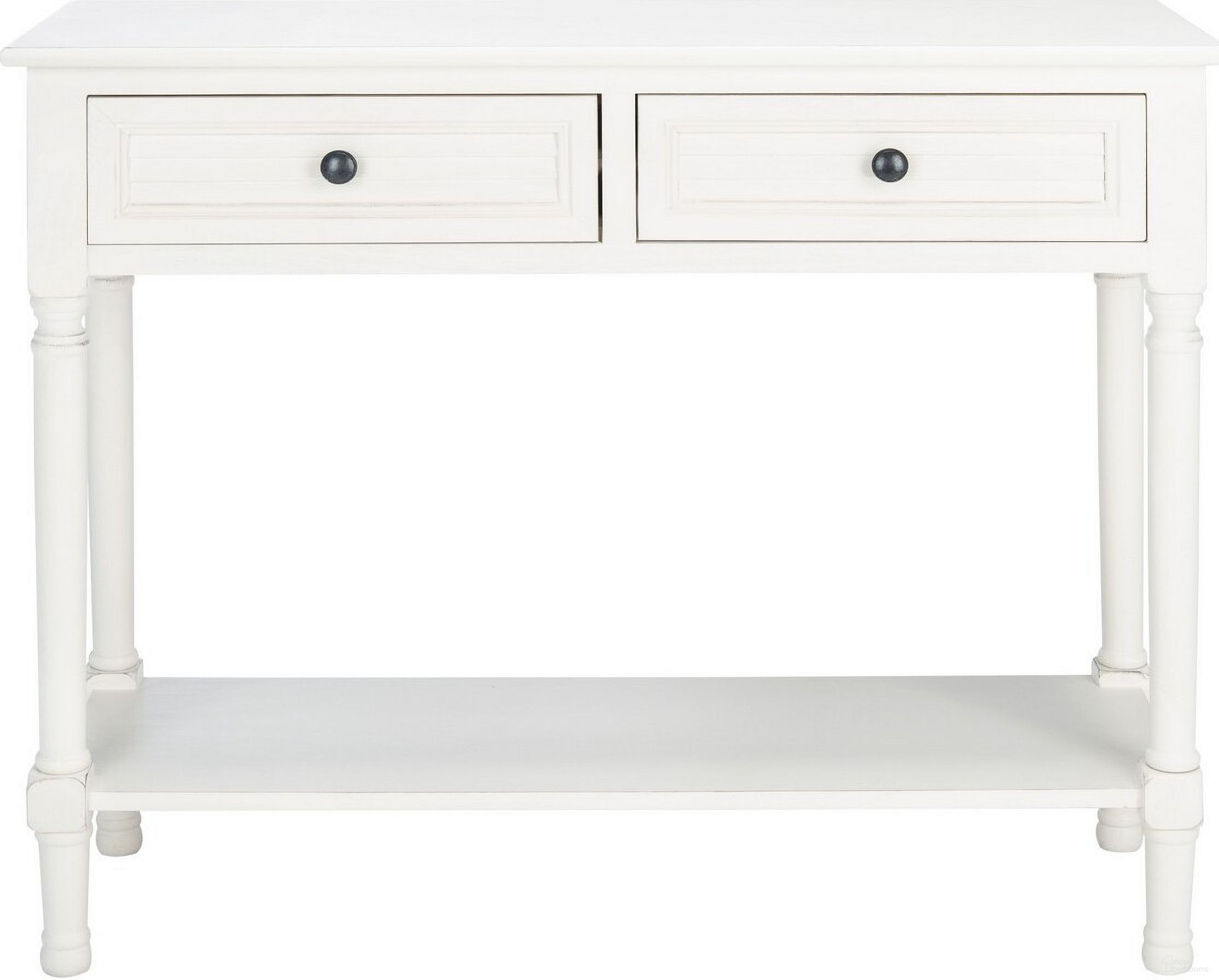 The appearance of Tate 2Drw Console Table in Distressed White designed by Safavieh in the modern / contemporary interior design. This distressed white piece of furniture was selected by 1StopBedrooms from Tate Collection to add a touch of cosiness and style into your home. Sku: CNS5720A. Material: Wood.