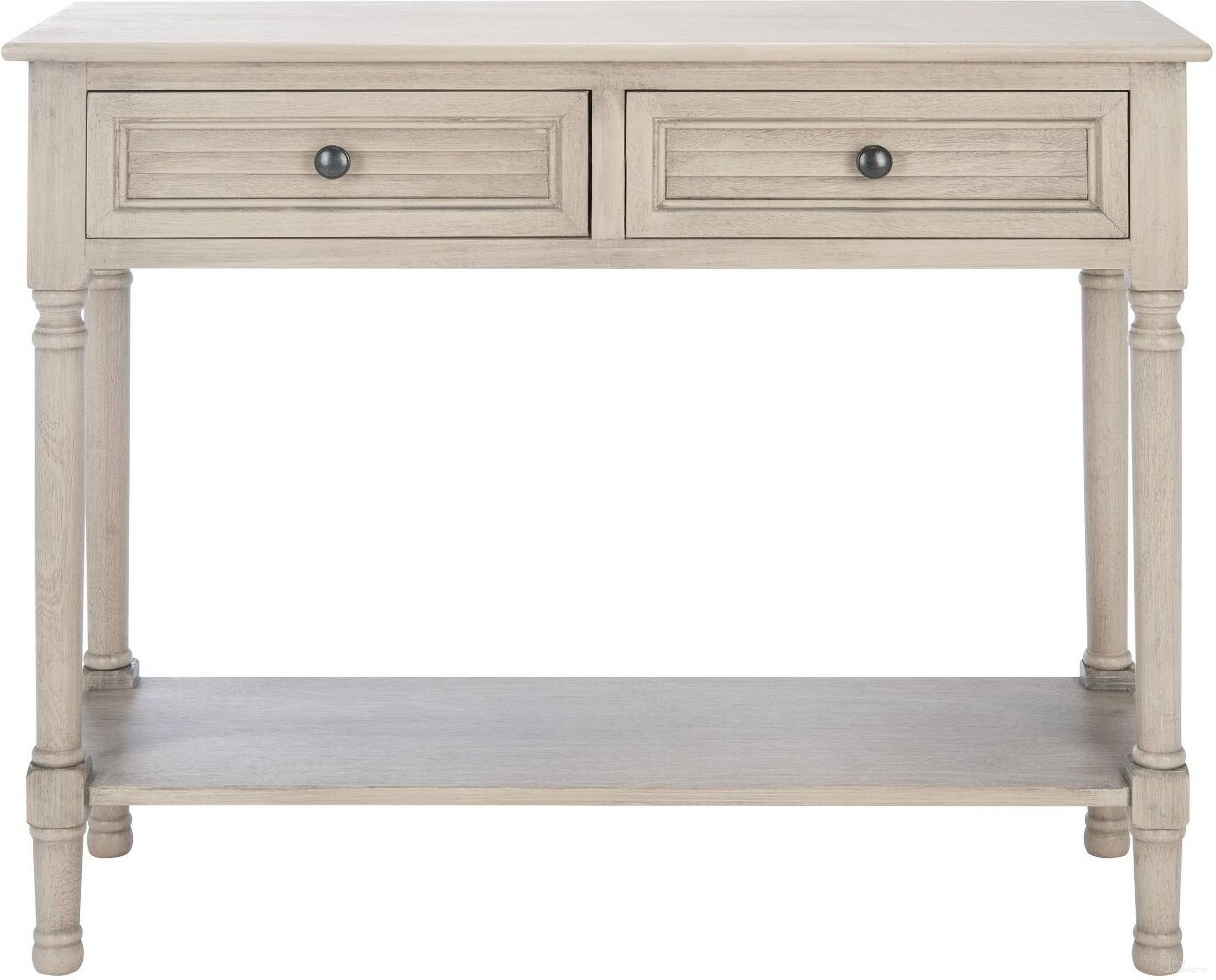 The appearance of Tate 2Drw Console Table in Greige designed by Safavieh in the modern / contemporary interior design. This greige piece of furniture was selected by 1StopBedrooms from Tate Collection to add a touch of cosiness and style into your home. Sku: CNS5720D. Material: Wood.