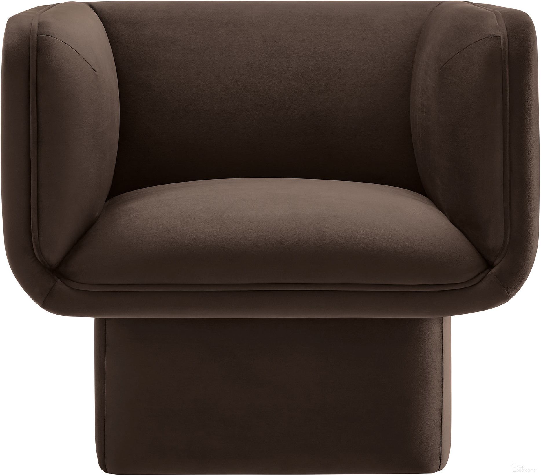 The appearance of Tate Performance Velvet Accent Chair In Chocolate Brown designed by Modway in the modern / contemporary interior design. This chocolate brown piece of furniture  was selected by 1StopBedrooms from Tate Collection to add a touch of cosiness and style into your home. Sku: EEI-6995-CHB. Material: Velvet.