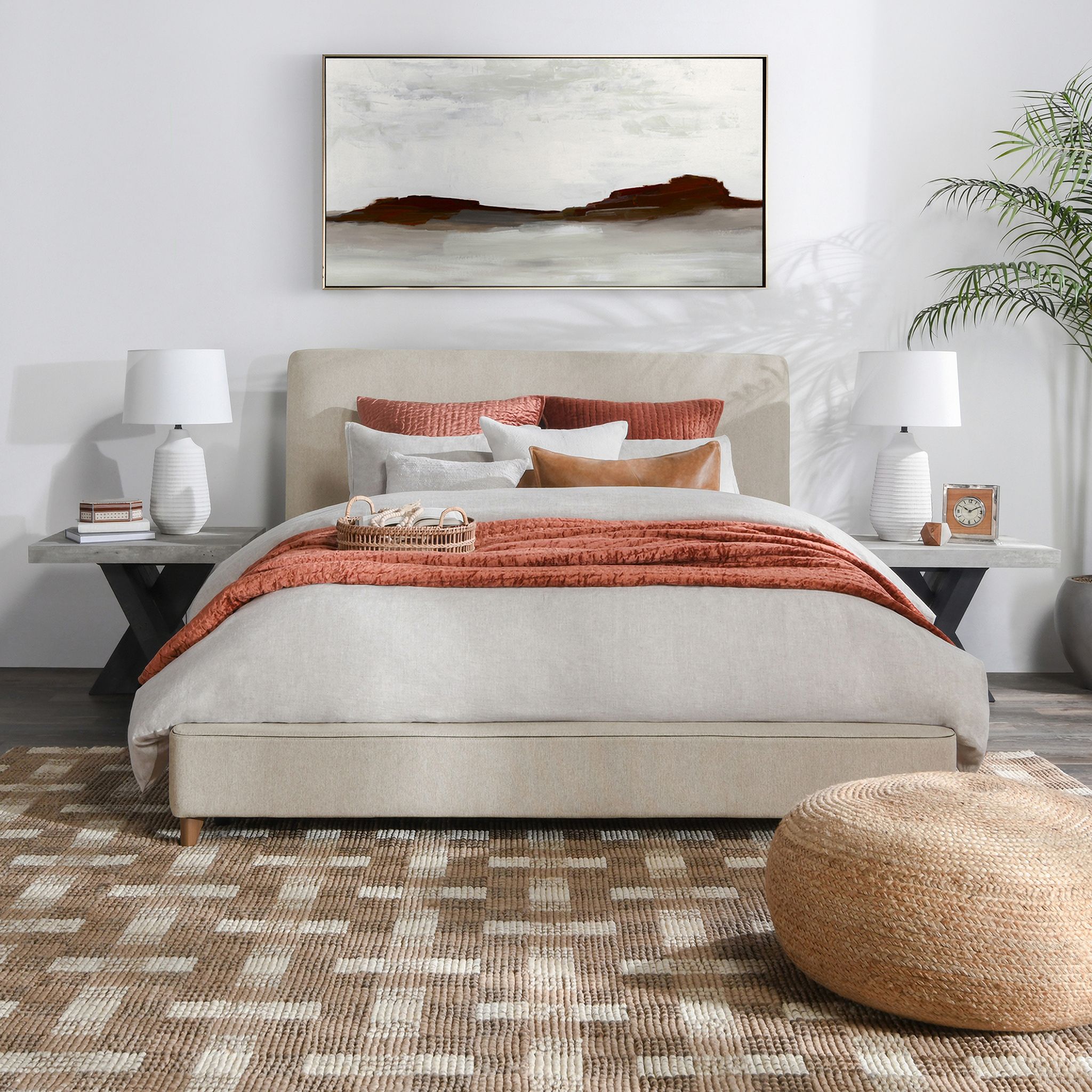 The appearance of Tate Queen Bed In Oatmeal designed by Classic Home in the traditional interior design. This oatmeal piece of furniture was selected by 1StopBedrooms from Tate Collection to add a touch of cosiness and style into your home. Sku: 54003170. Bed Type: Platform Bed. Material: Polyester. Bed Size: Queen.
