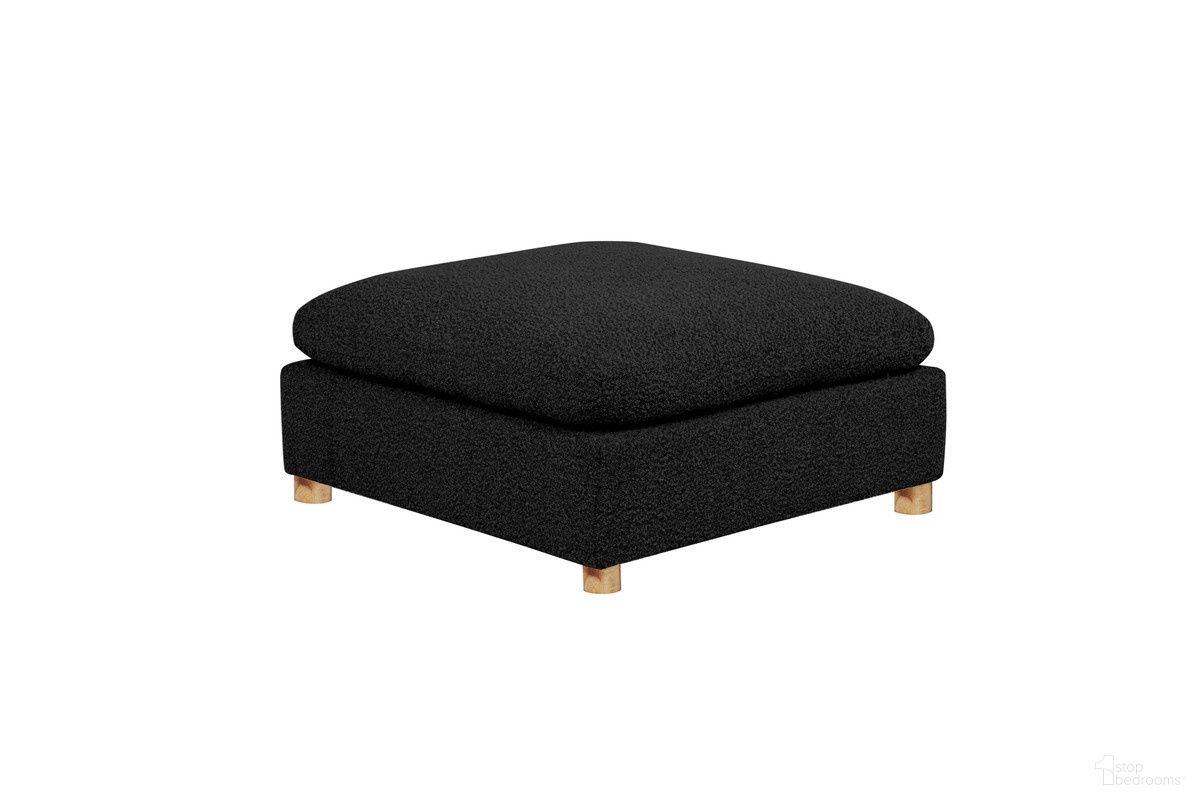 The appearance of Tatiana Boucle Fabric Ottoman in Black designed by Best Quality Furniture in the glam interior design. This black piece of furniture was selected by 1StopBedrooms from Tatiana Collection to add a touch of cosiness and style into your home. Sku: SE06-OT. Material: Boucle.