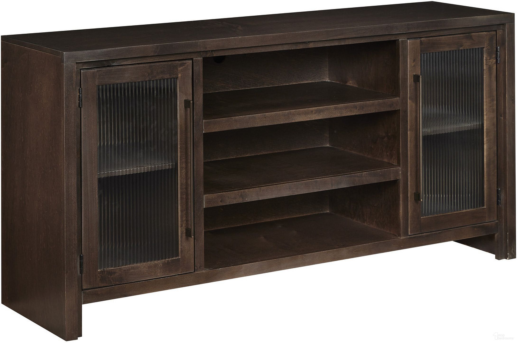 The appearance of Tatum 66 Inch Console with 2 Doors In Espresso designed by Aspenhome in the modern / contemporary interior design. This espresso piece of furniture  was selected by 1StopBedrooms from Tatum Collection to add a touch of cosiness and style into your home. Sku: MUU1242-ESP. Material: Wood.
