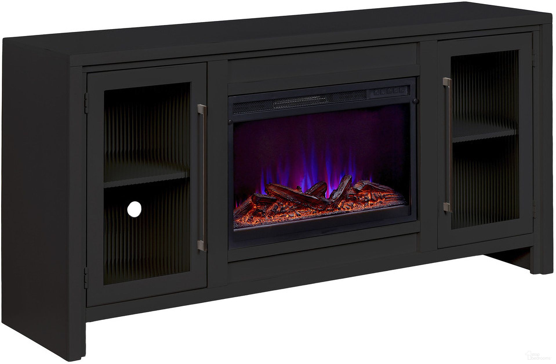 The appearance of Tatum 66 Inch Fireplace Console In Black designed by Aspenhome in the modern / contemporary interior design. This black piece of furniture  was selected by 1StopBedrooms from Tatum Collection to add a touch of cosiness and style into your home. Sku: MUU1942-BLK. Material: Wood.