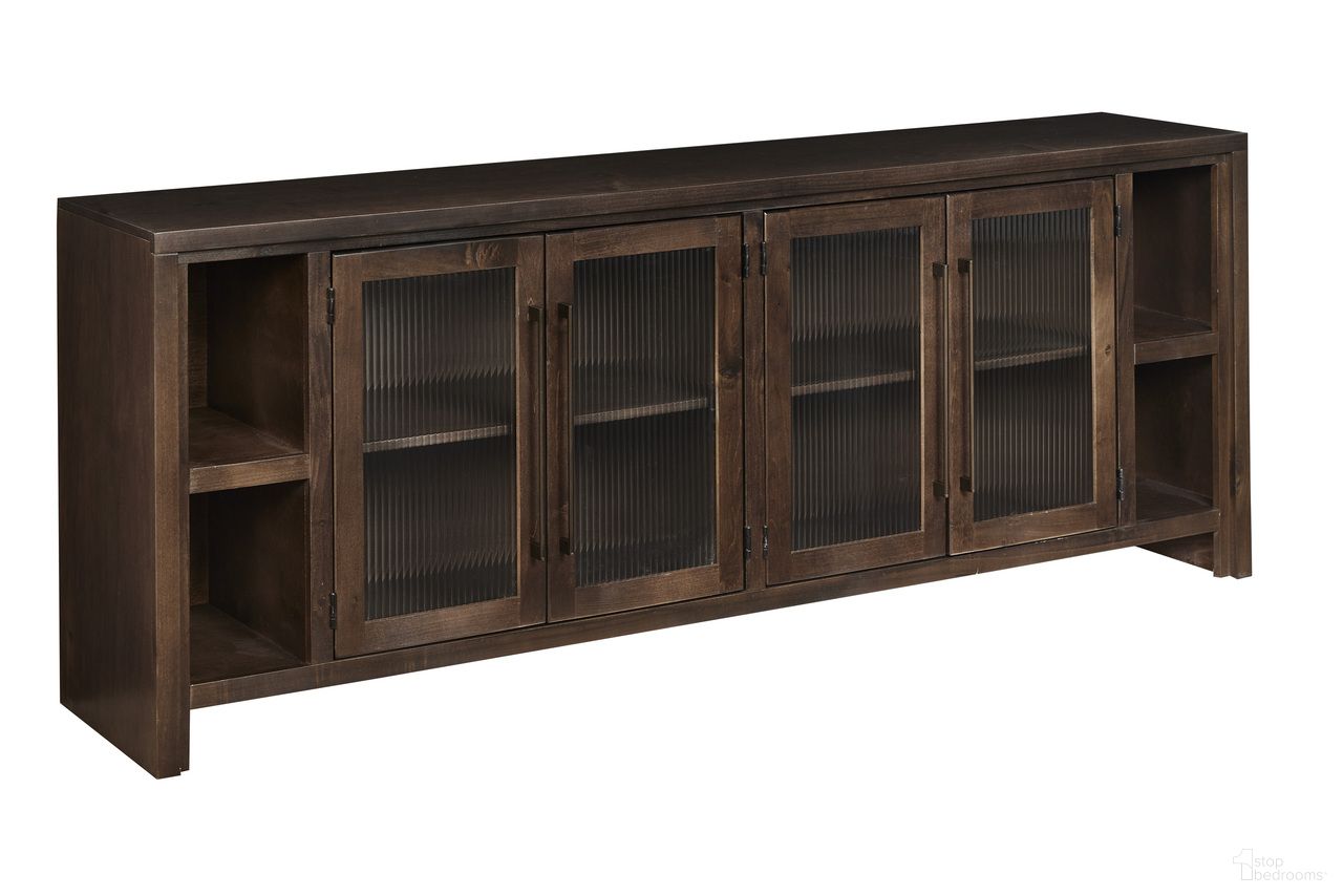 The appearance of Tatum 84 Inch Console with 4 Doors In Espresso designed by Aspenhome in the modern / contemporary interior design. This espresso piece of furniture  was selected by 1StopBedrooms from Tatum Collection to add a touch of cosiness and style into your home. Sku: MUU1260-ESP. Material: Wood.