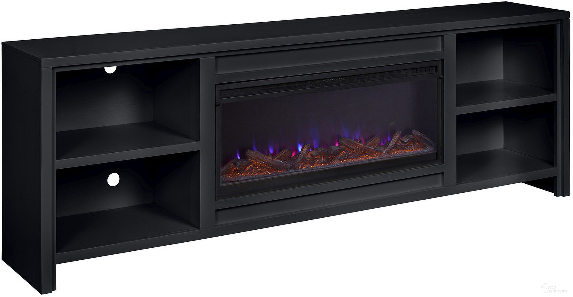 The appearance of Tatum 96 Inch Fireplace Console In Black designed by Aspenhome in the modern / contemporary interior design. This black piece of furniture  was selected by 1StopBedrooms from Tatum Collection to add a touch of cosiness and style into your home. Sku: MUU1970-BLK. Material: Wood.