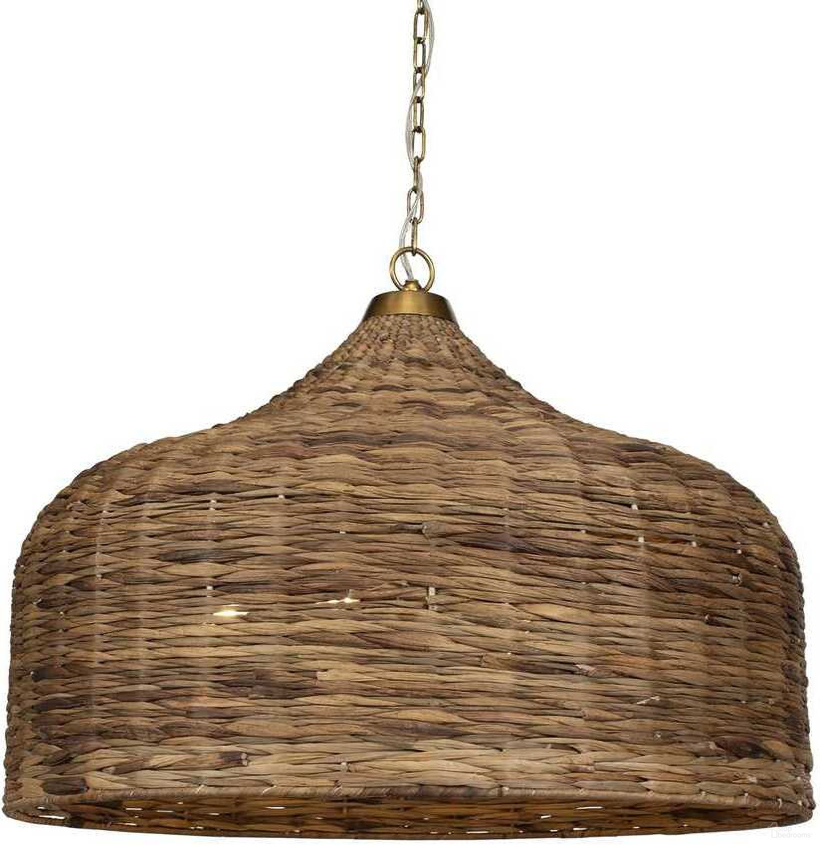 The appearance of Tauranga Seagrass 5 Light Pendant In Brass designed by Uttermost in the coastal interior design. This brass piece of furniture was selected by 1StopBedrooms from Tauranga Collection to add a touch of cosiness and style into your home. Sku: 21616. Material: Iron.