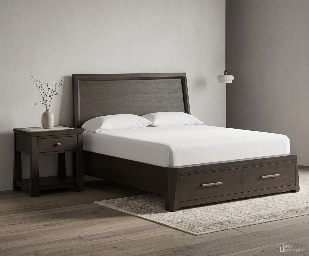 Tauren Panel Storage Bedroom Set In Coffee Bean