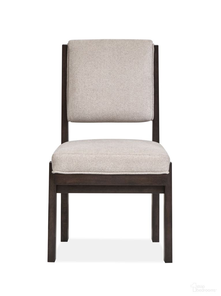 The appearance of Tauren Upholstered Side Chair Set of 2 In Coffee Bean designed by Magnussen in the modern / contemporary interior design. This coffee bean piece of furniture was selected by 1StopBedrooms from Tauren Collection to add a touch of cosiness and style into your home. Sku: D6434-63. Material: Oak Veneer. Chair Type: Side Chair.