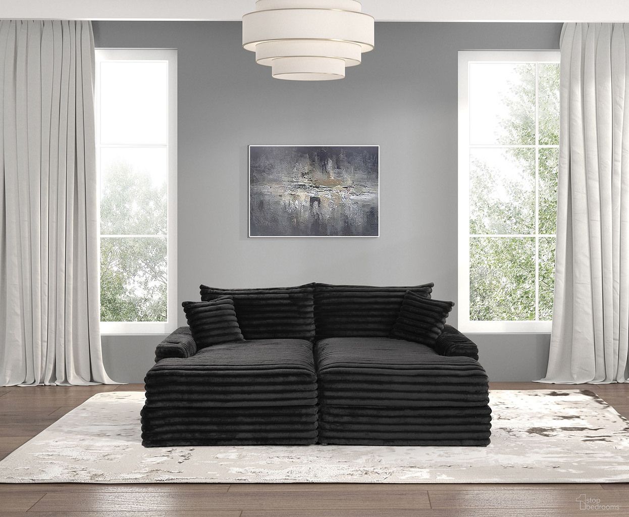 The appearance of Tavedestrand Double Chaise Sofa In Black designed by Furniture of America in the modern / contemporary interior design. This black piece of furniture was selected by 1StopBedrooms from Tavedestrand Collection to add a touch of cosiness and style into your home. Sku: FM6900BK-LCE;FM6900BK-RCE. Material: Chenille.